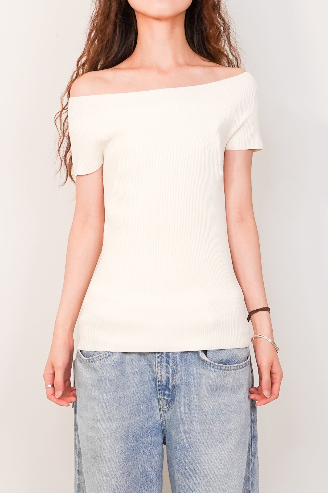 Cream off the shoulder top RRP £150