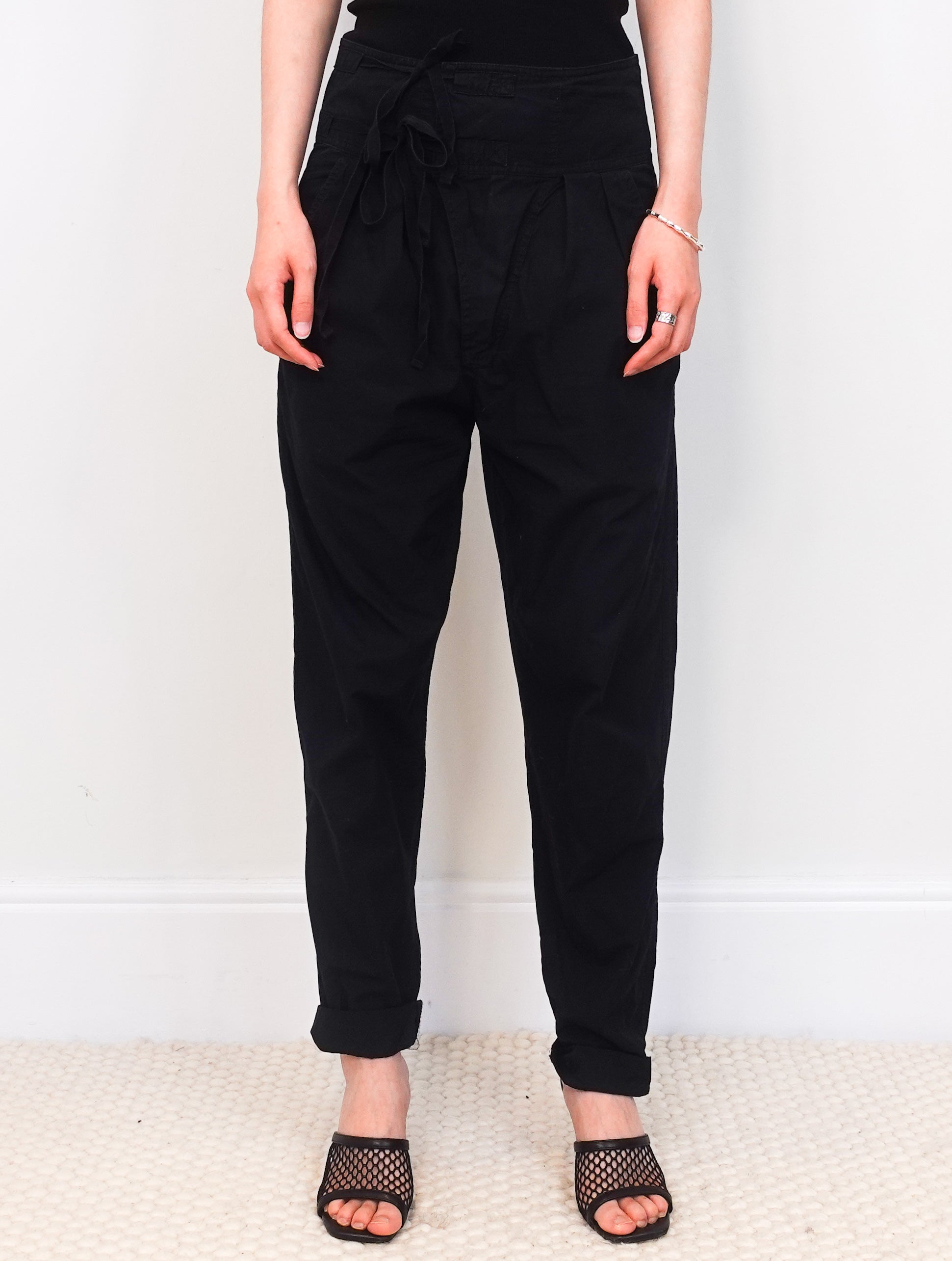 Black cotton cargo trousers RRP £300