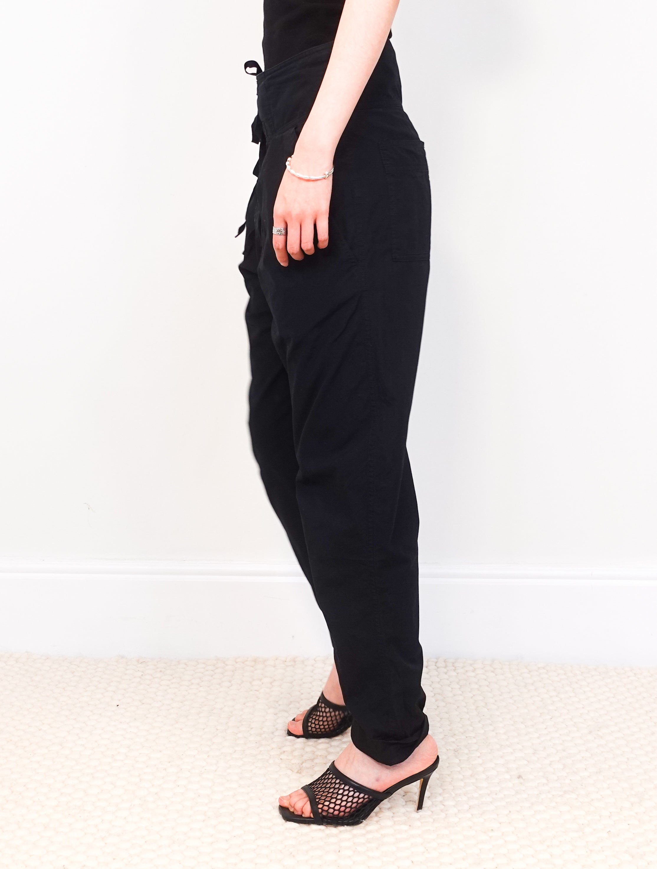 Black cotton cargo trousers RRP £300