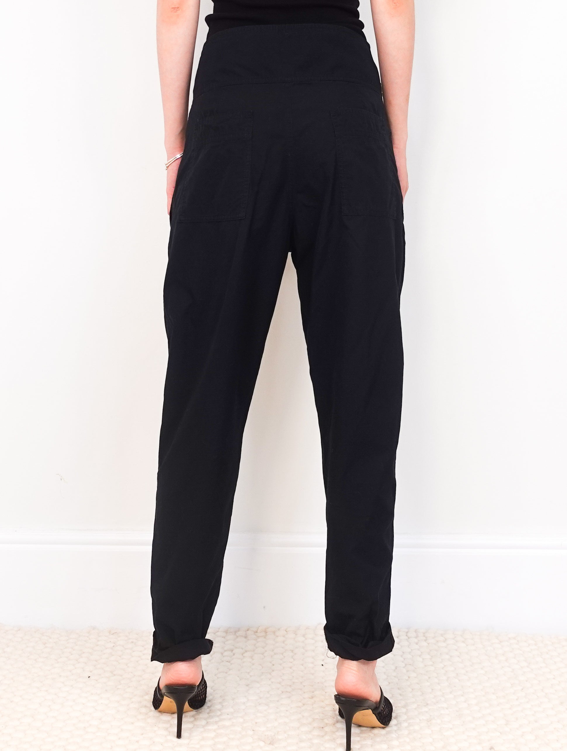 Black cotton cargo trousers RRP £300