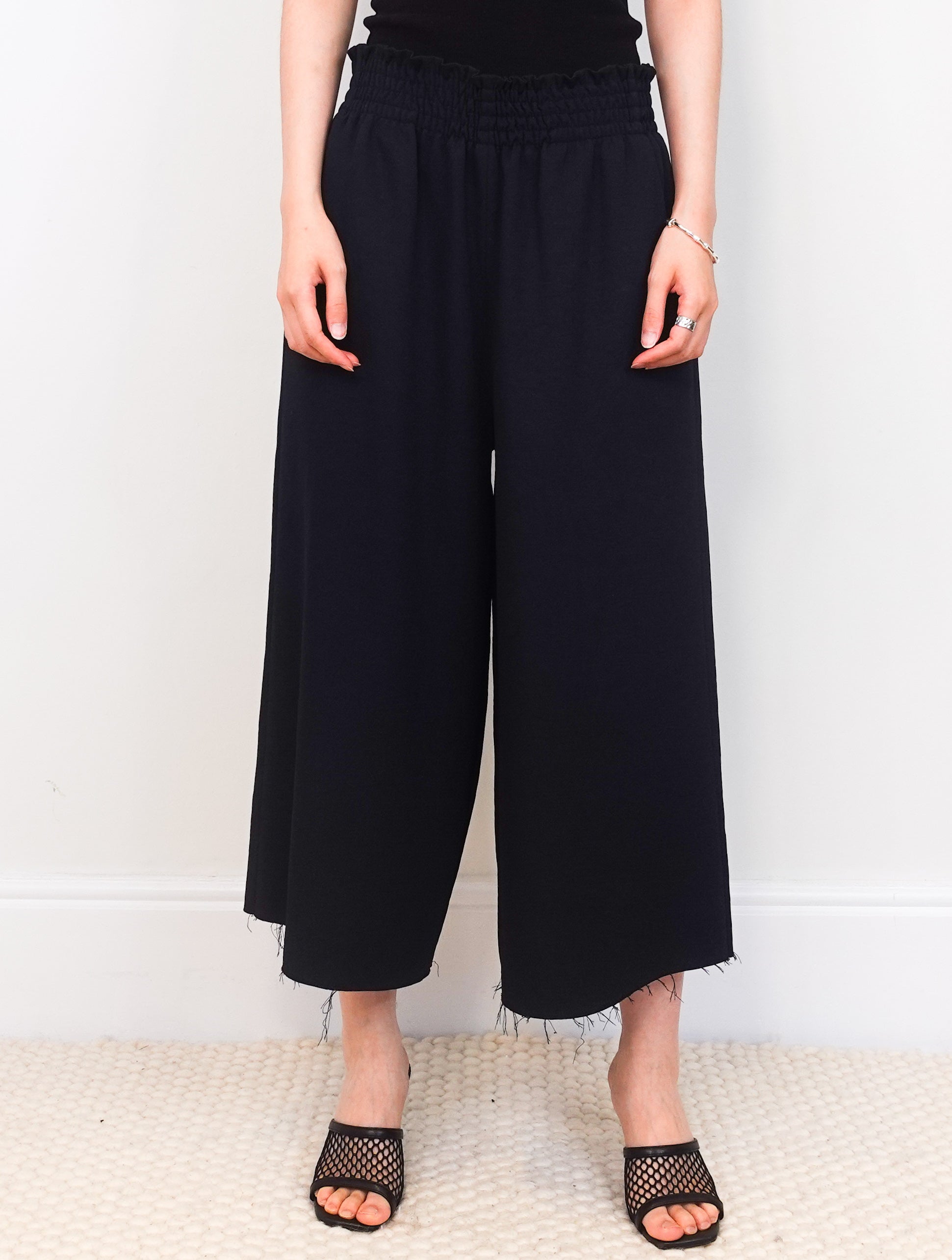 Wide leg black trousers