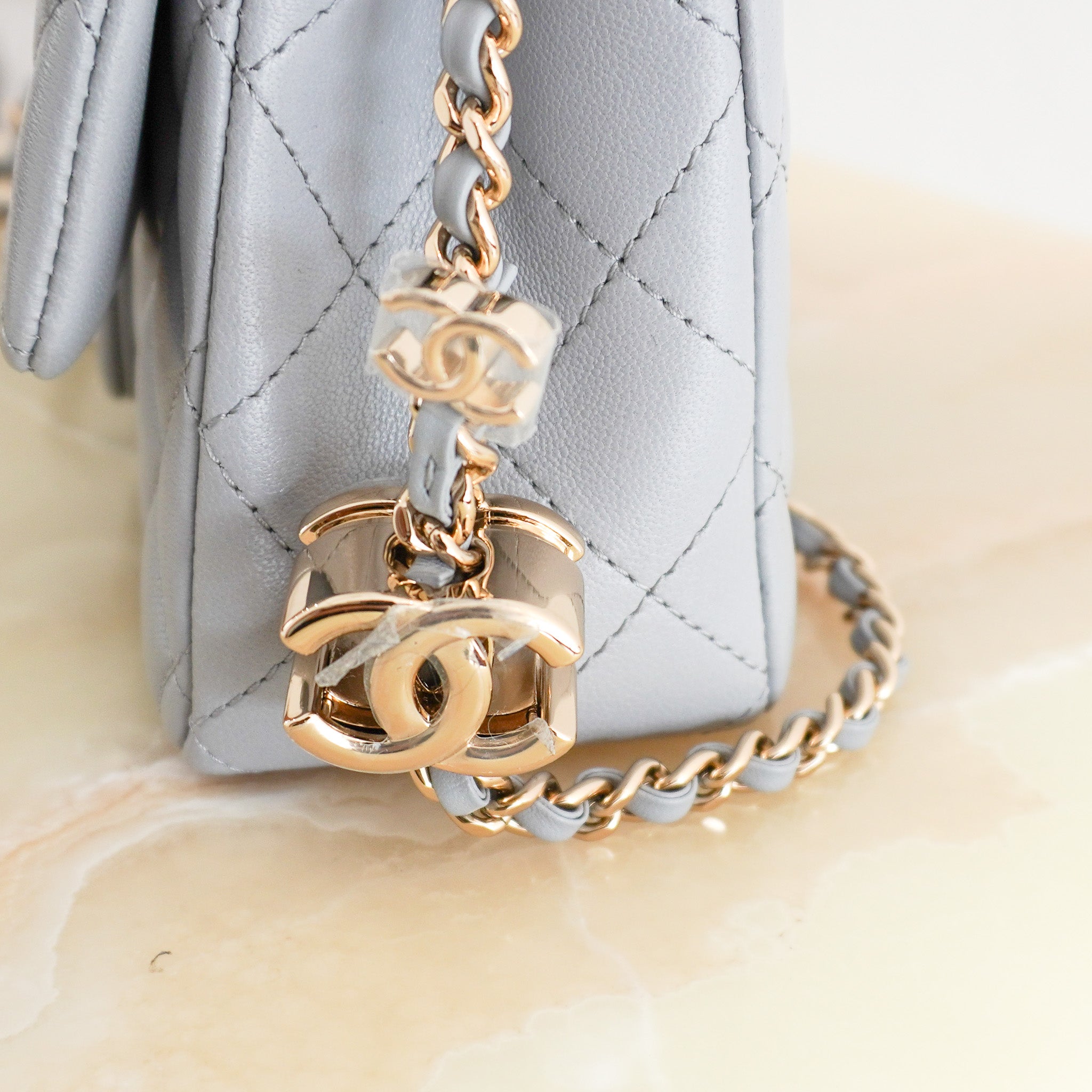 NEW Chanel Mini Sac Rabat Flap Bag in Pearl Crush RRP £4,910 | Authentic Preloved