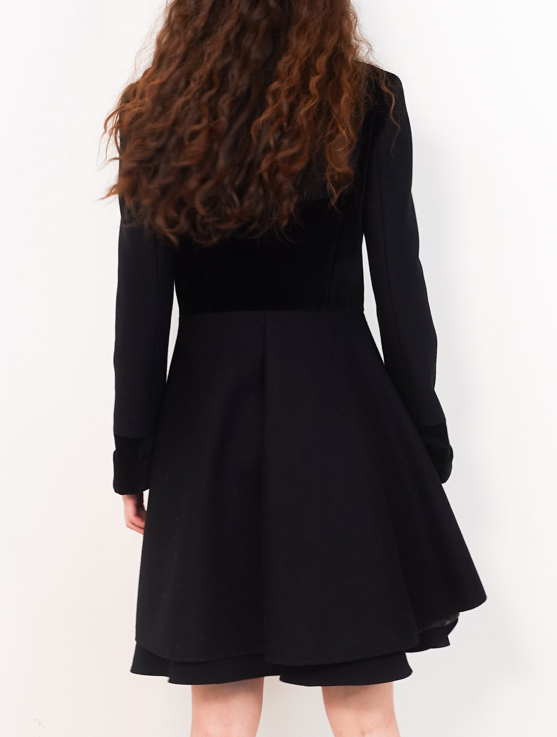 Black double-breasted coat with matching skirt RRP £3900