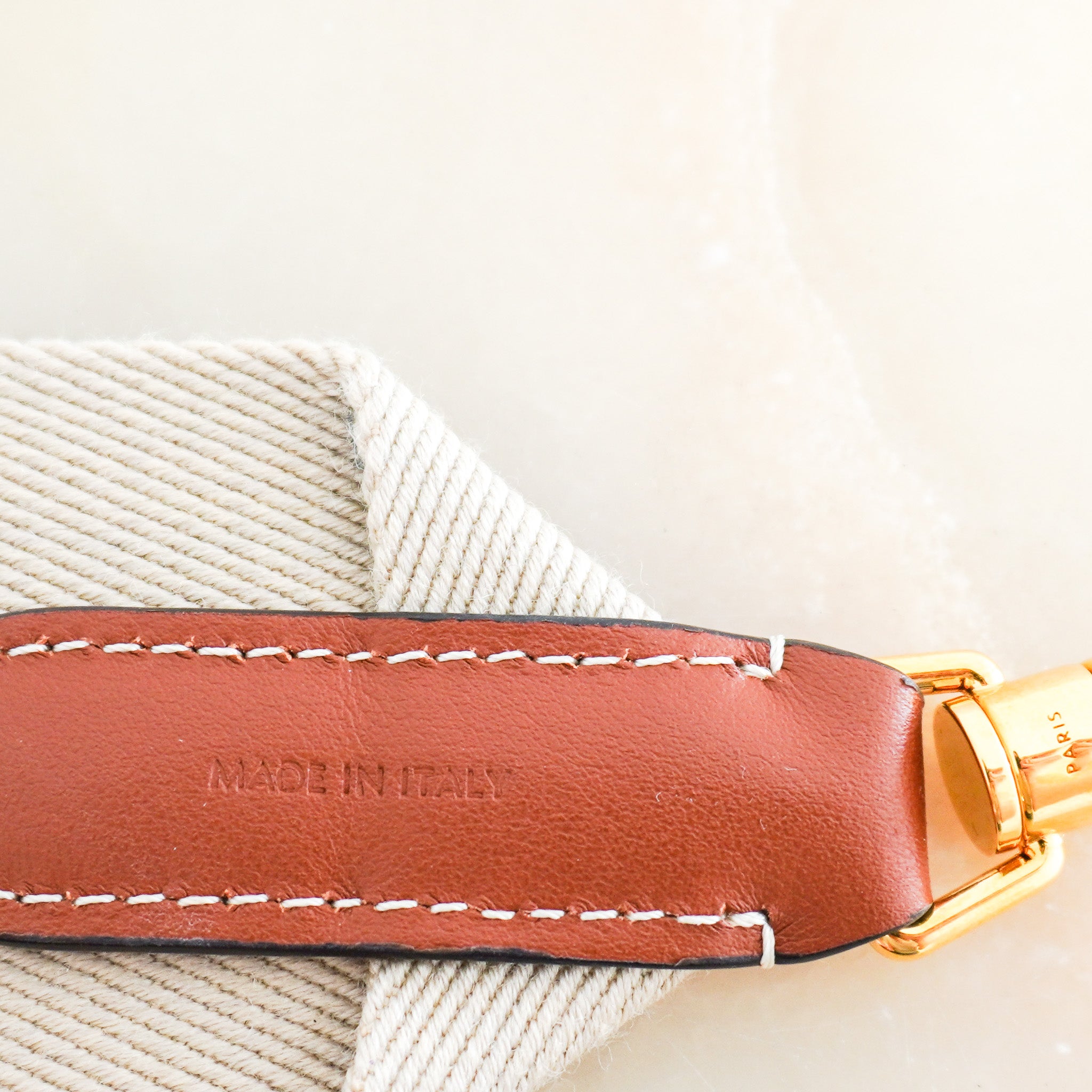 Celine Logo Bag Strap in Beige RRP £375 | Authentic Preloved FINAL SALE - Reloved Again