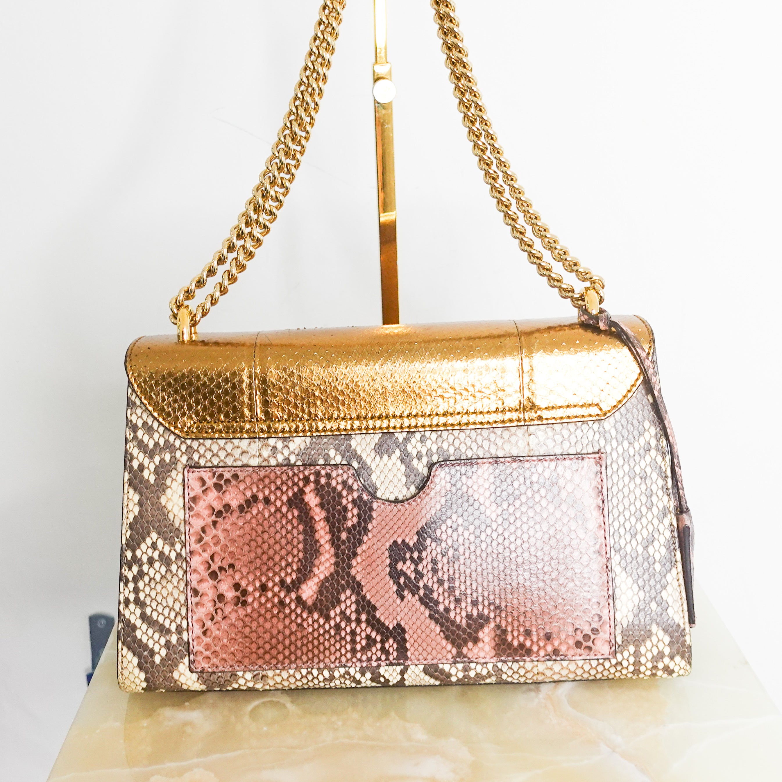 Python gold padlock handbag RRP £1.5k