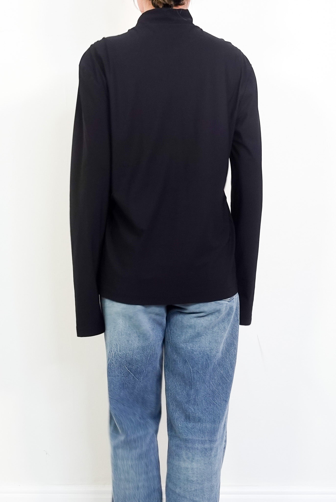 Black turtle neck fitted top RRP £225