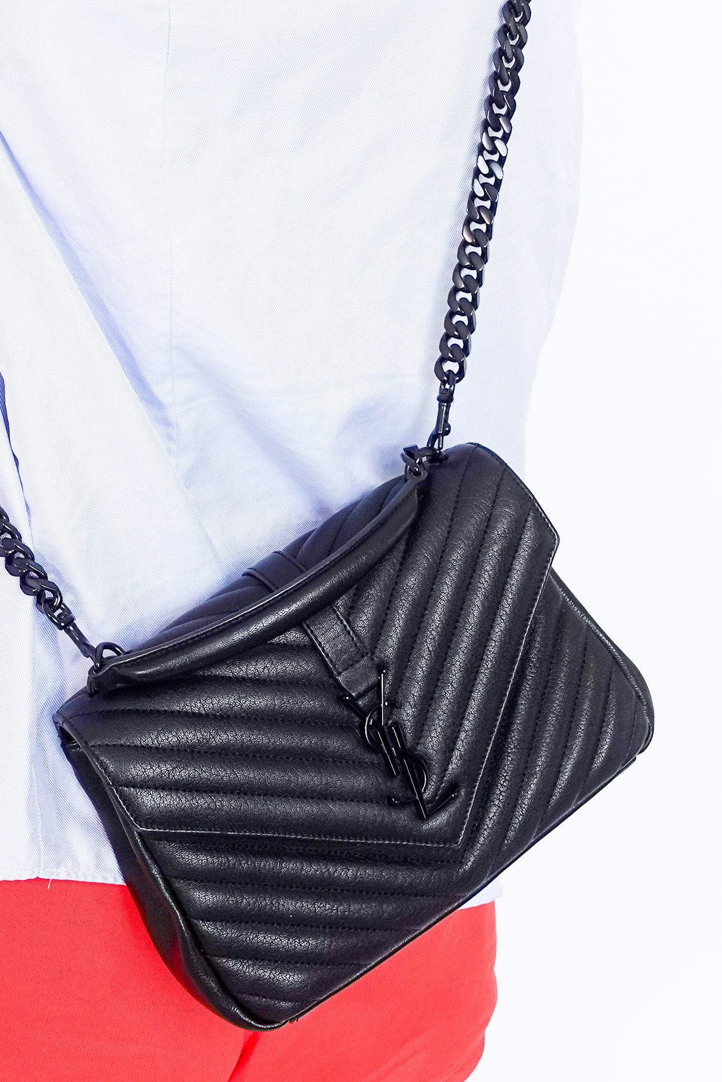 Saint Laurent College Medium Bag in Quilted Leather RRP £2K | Authentic Preloved