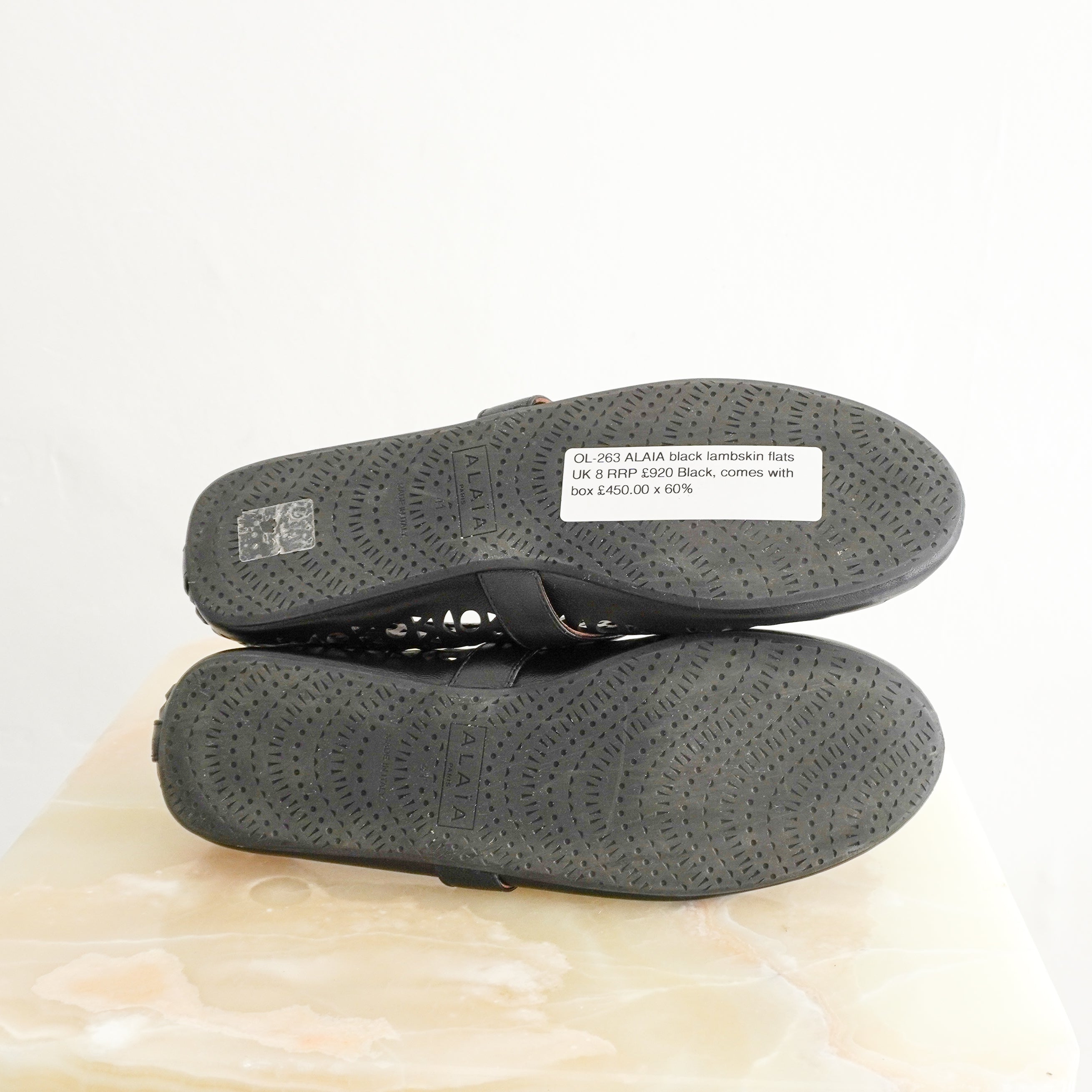 Alaïa Black Flats in Vienne Lambskin (RRP £890) | Authentic Preloved