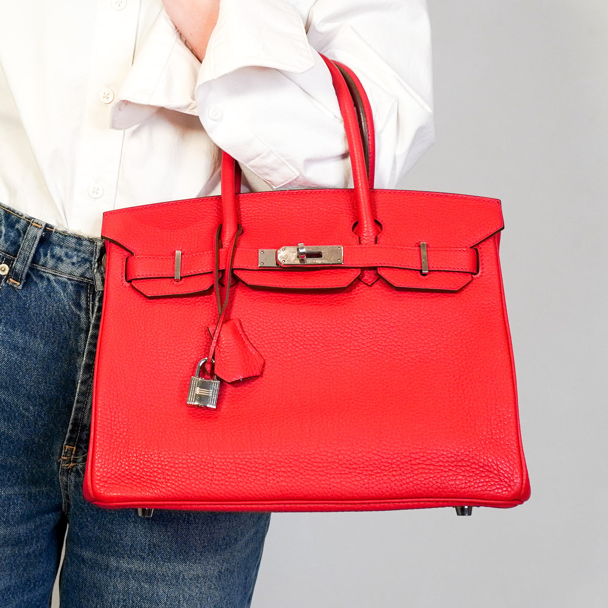 Hermes Birkin 30 Togo Palladium Hardware Rouge Casaque | Authentic Preloved