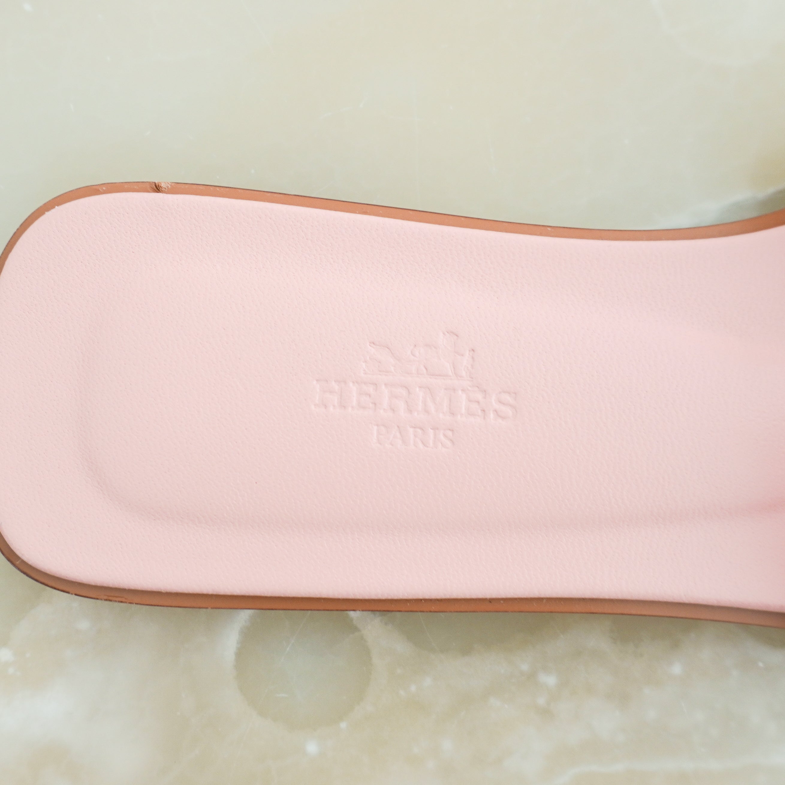 Hermès Pink Epsom Leather Oran Sandals (RRP £650) | Authentic Preloved