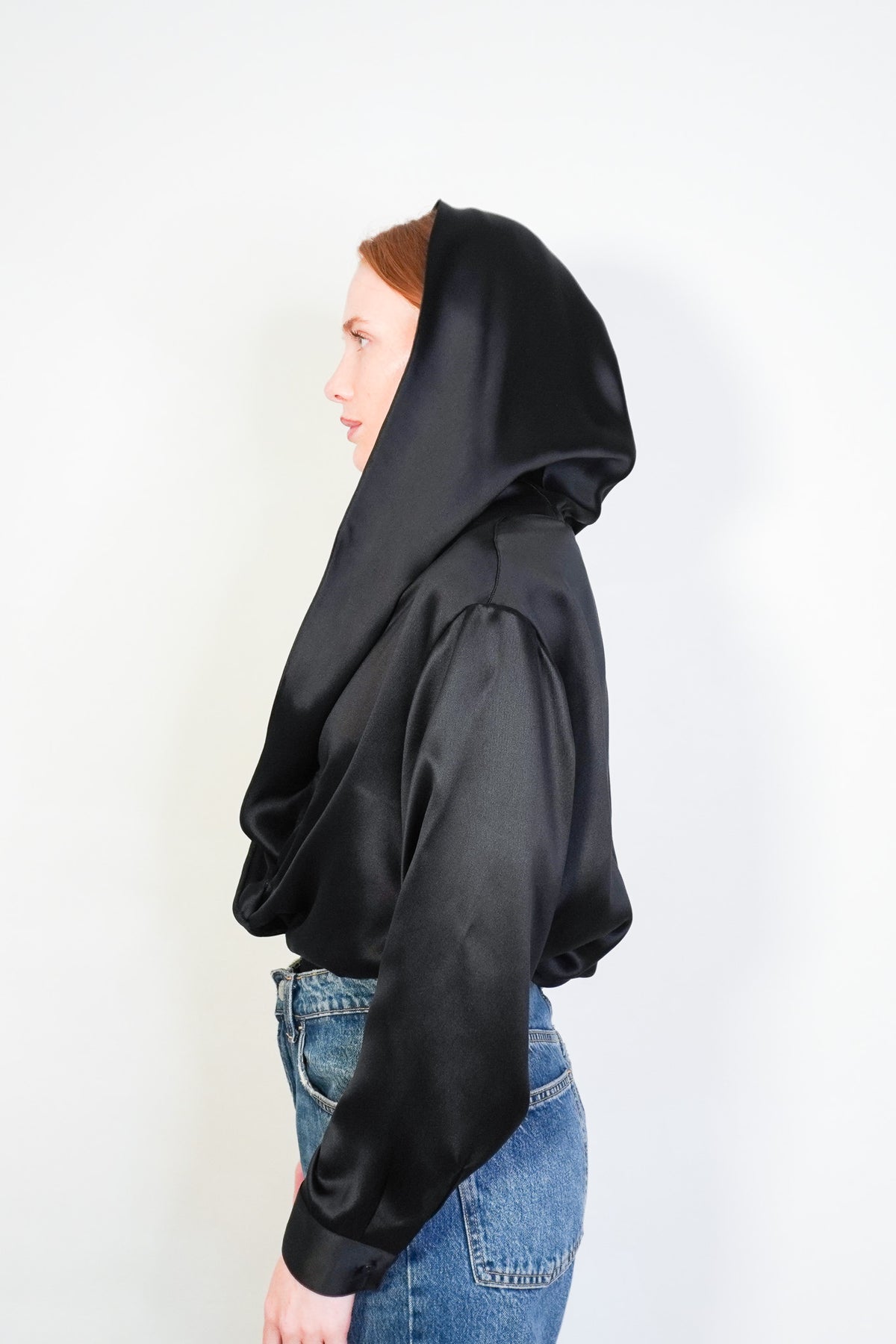 Alaia Silk Hooded Black Bodysuit (RRP £1300) | Authentic Preloved
