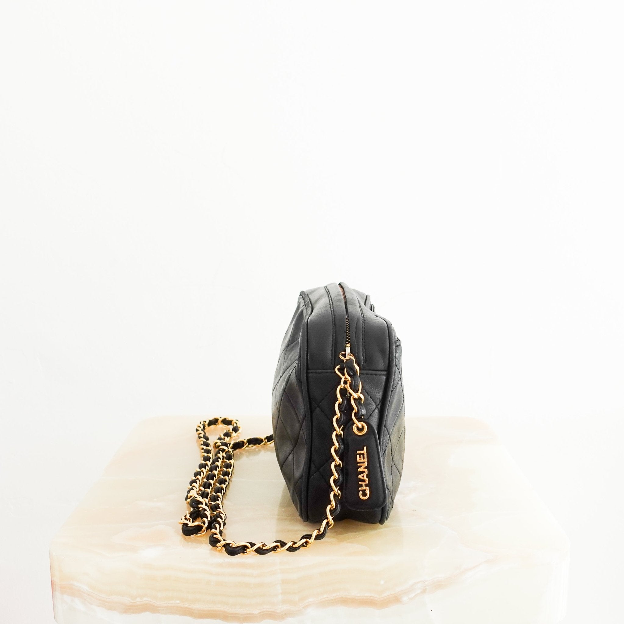 Chanel Vintage Quilted Black Lambskin CC Camera Bag RRP £5,000 | Authentic Preloved - Reloved Again