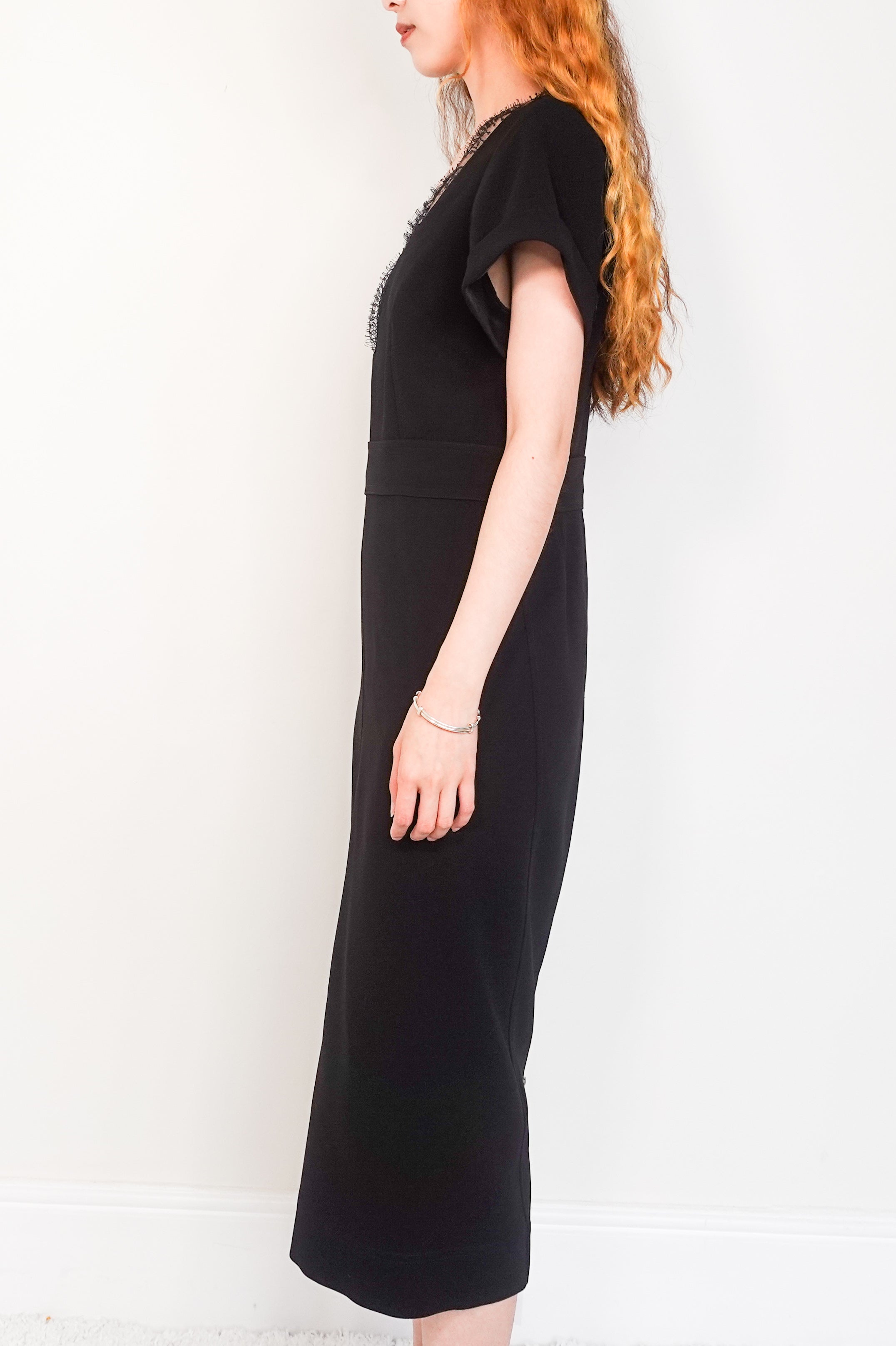 Black evening midi dress RRP £325