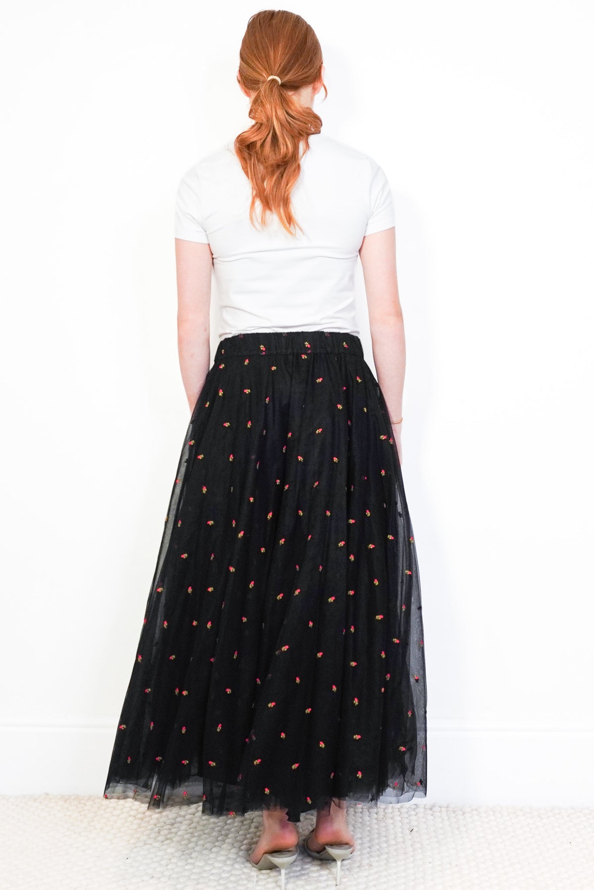 Parosh Embroidered Skirt in Black (RRP £210) | Authentic Preloved