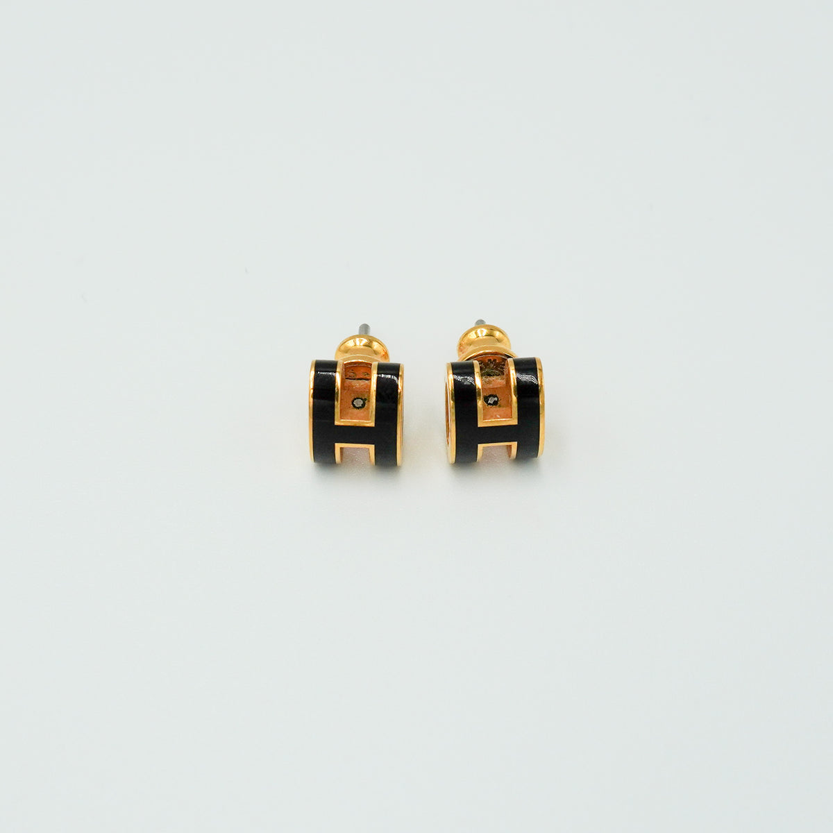 Hermes Mini Pop H Earrings in Noir and Yellow (RRP £440)| FINAL SALE Authentic Preloved