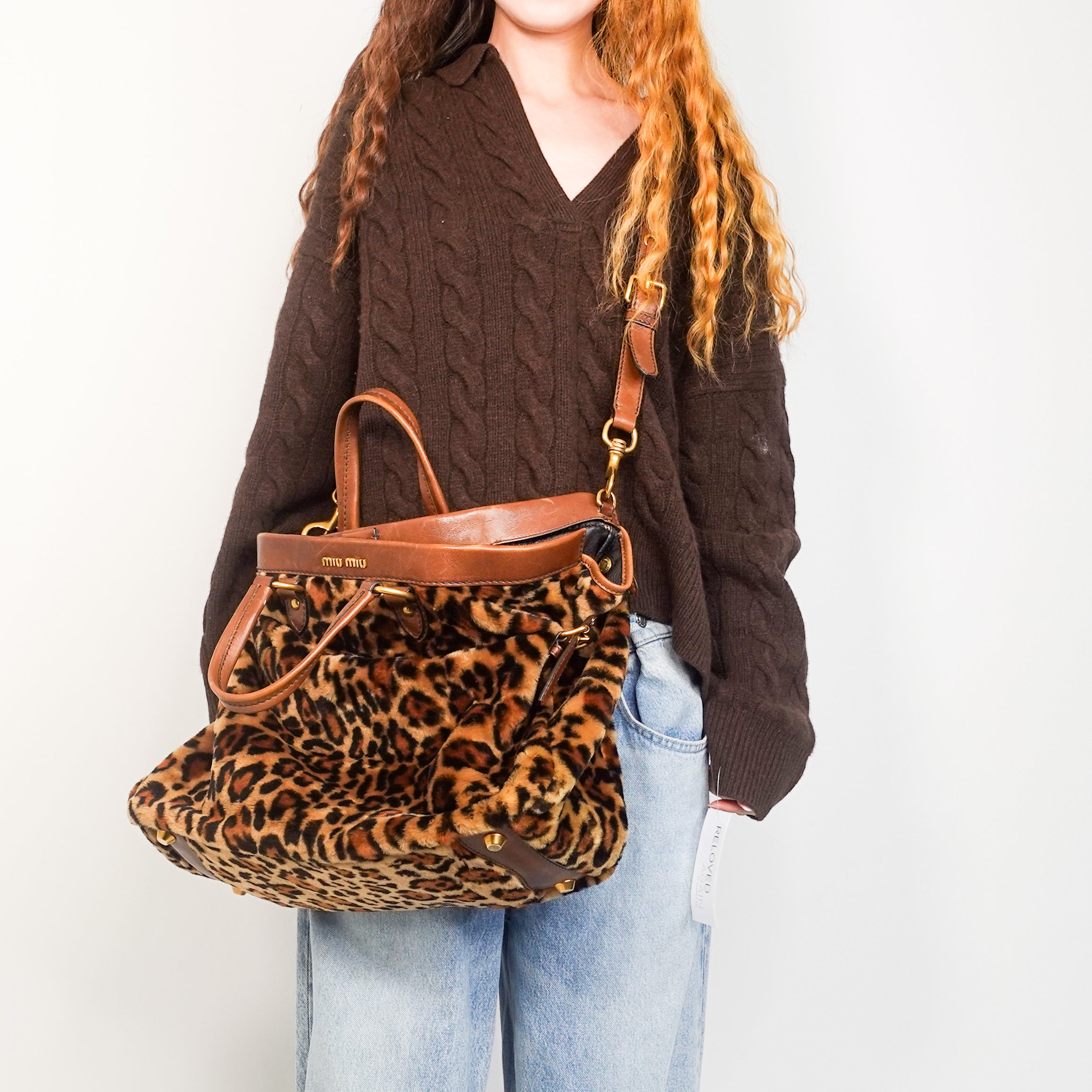 Leopard print fur tote bag RRP £1.3k