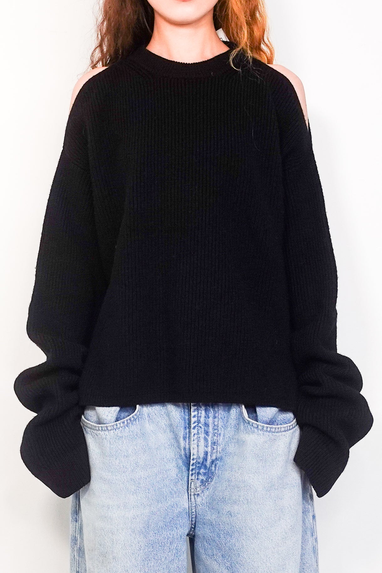 Wool cut-out shoulder jumper RRP £600