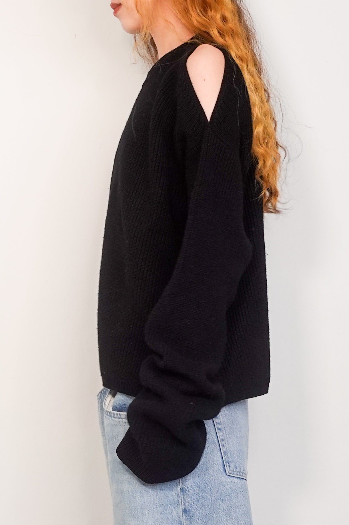 Wool cut-out shoulder jumper RRP £600