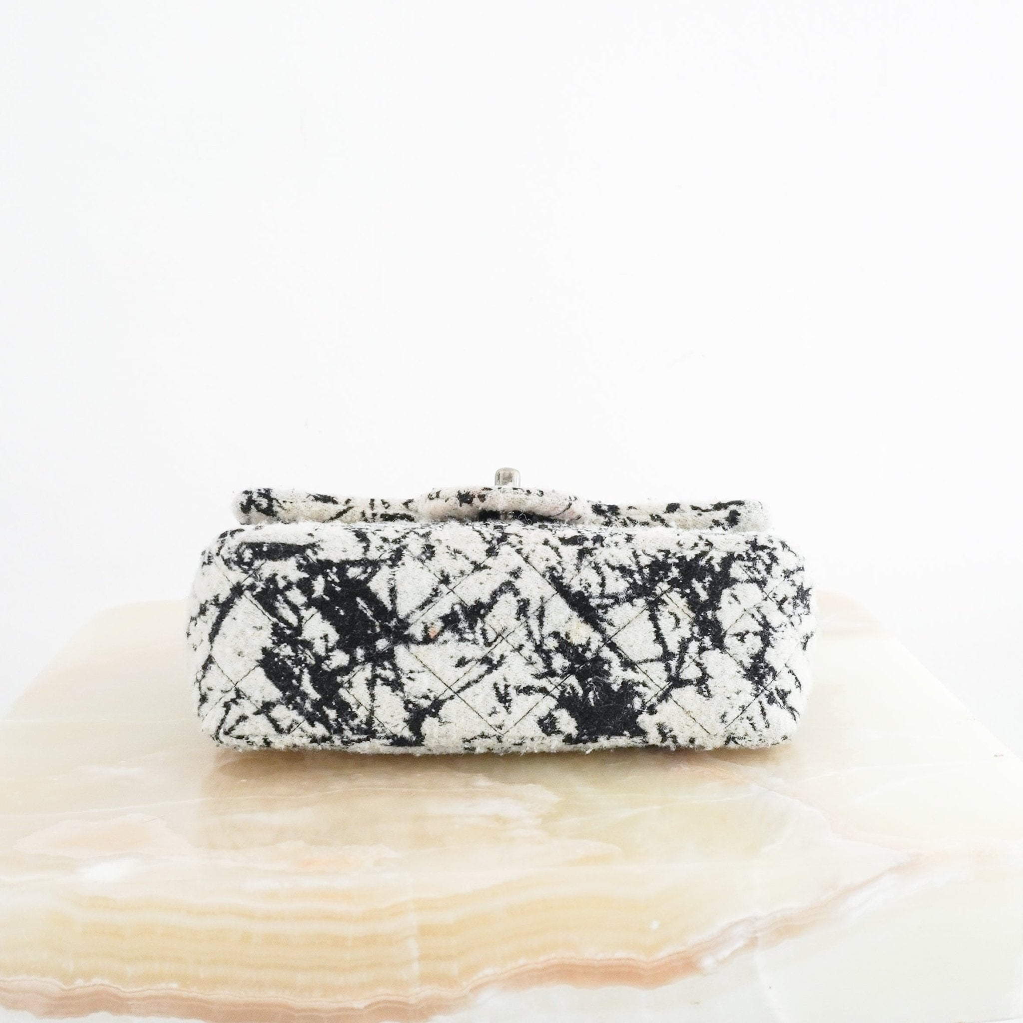 Chanel White & Black Tweed Single Flap Small Box Bag RRP £4800 | Authentic Preloved - Reloved Again