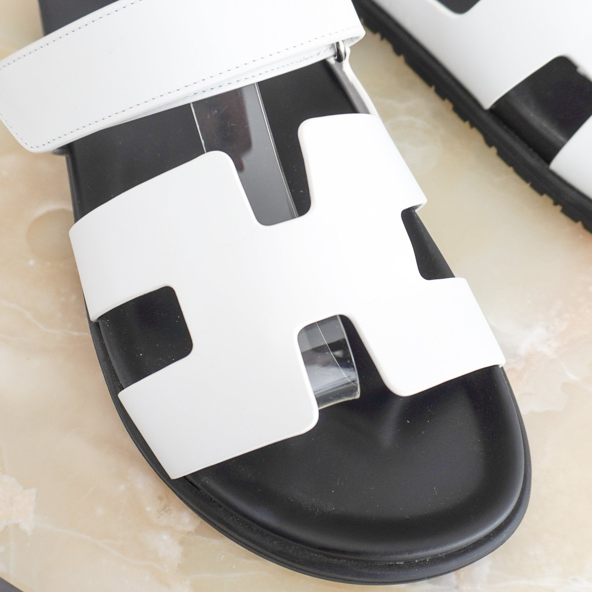 Hermès Chypre Sandals in Blanc Calfskin Leather (RRP £790) | Authentic Preloved - Reloved Again