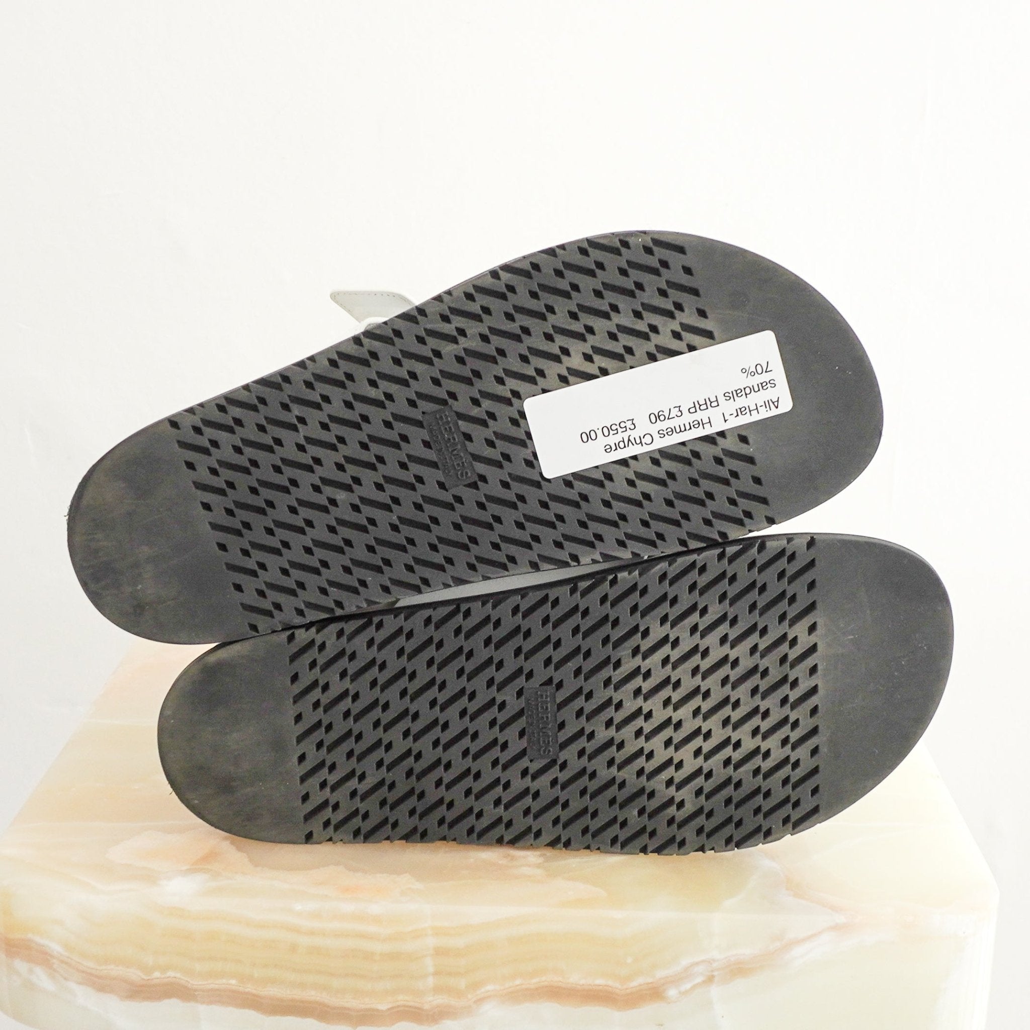 Hermès Chypre Sandals in Blanc Calfskin Leather (RRP £790) | Authentic Preloved - Reloved Again