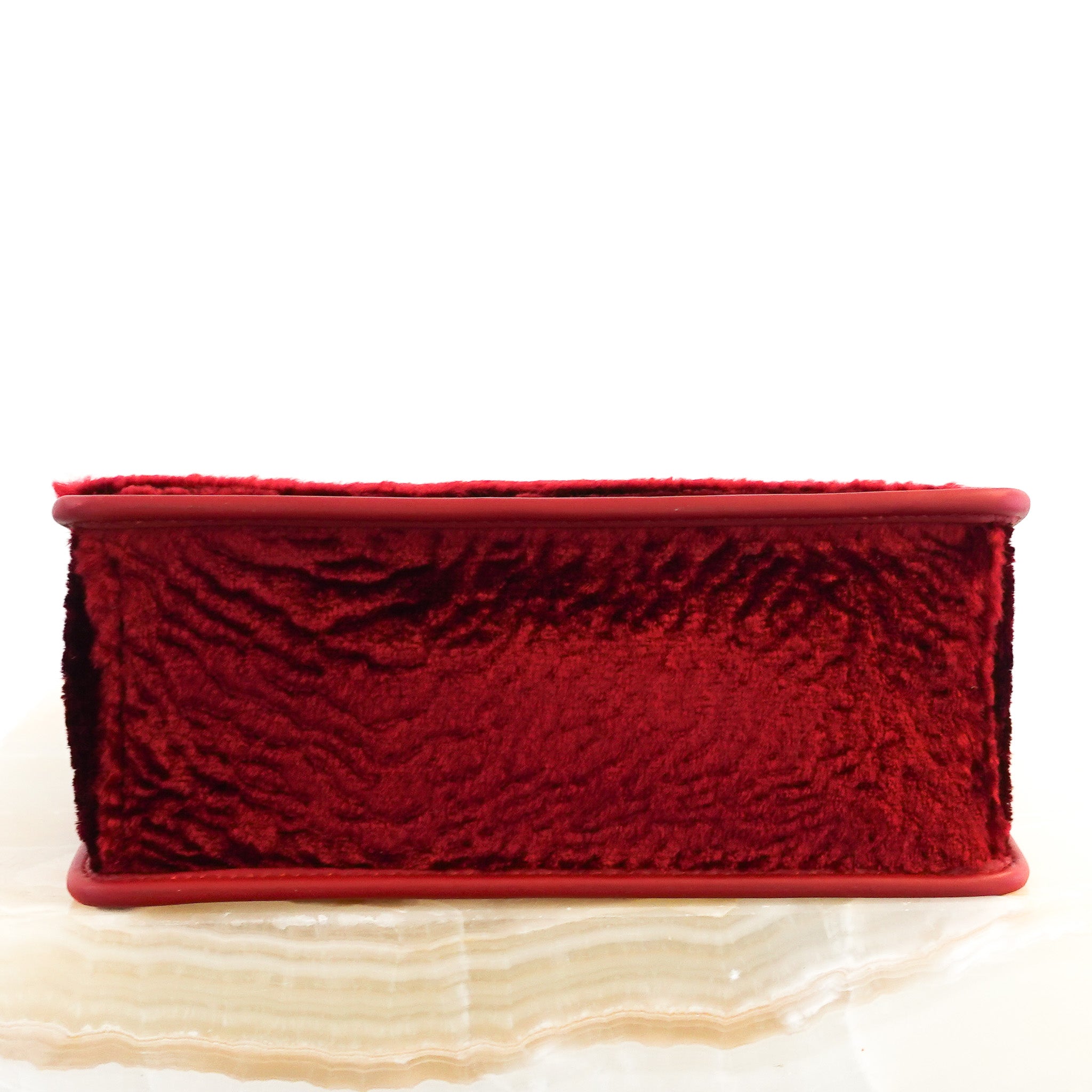 Fendi Kan I F Shoulder Red Velour Bag RRP £1890 | Authentic Preloved - Reloved Again