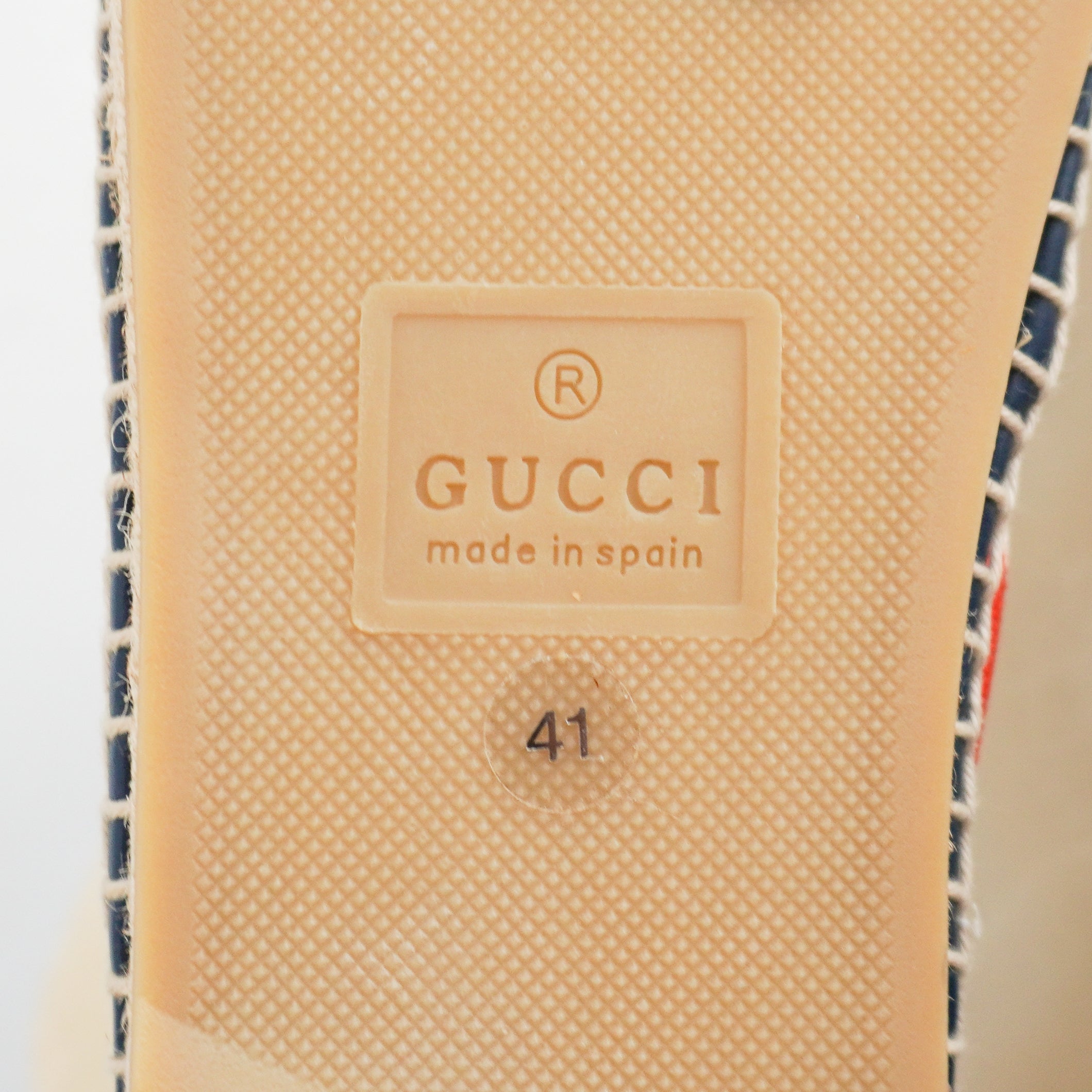 Gucci GG Embroidered Striped Canvas Espadrilles (RRP £450) | Authentic Preloved