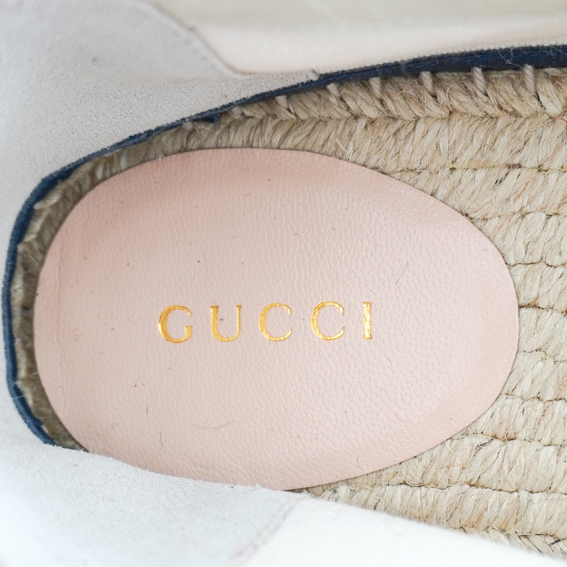 Gucci GG Embroidered Striped Canvas Espadrilles (RRP £450) | Authentic Preloved
