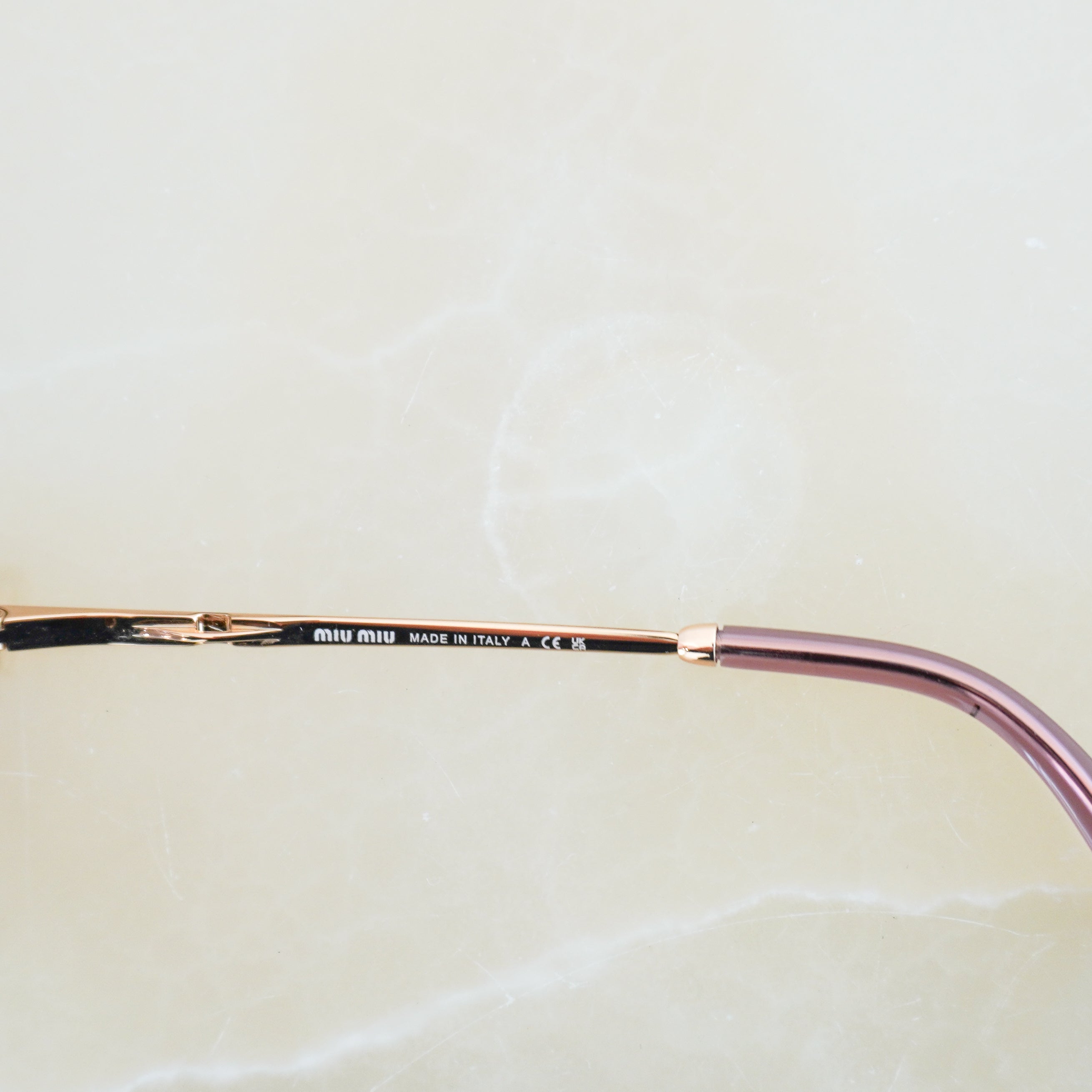 Miu Miu Logo Oval Pink & Gold Metal Sunglasses SMU52Y (RRP £360) | Authentic Preloved FINAL SALE