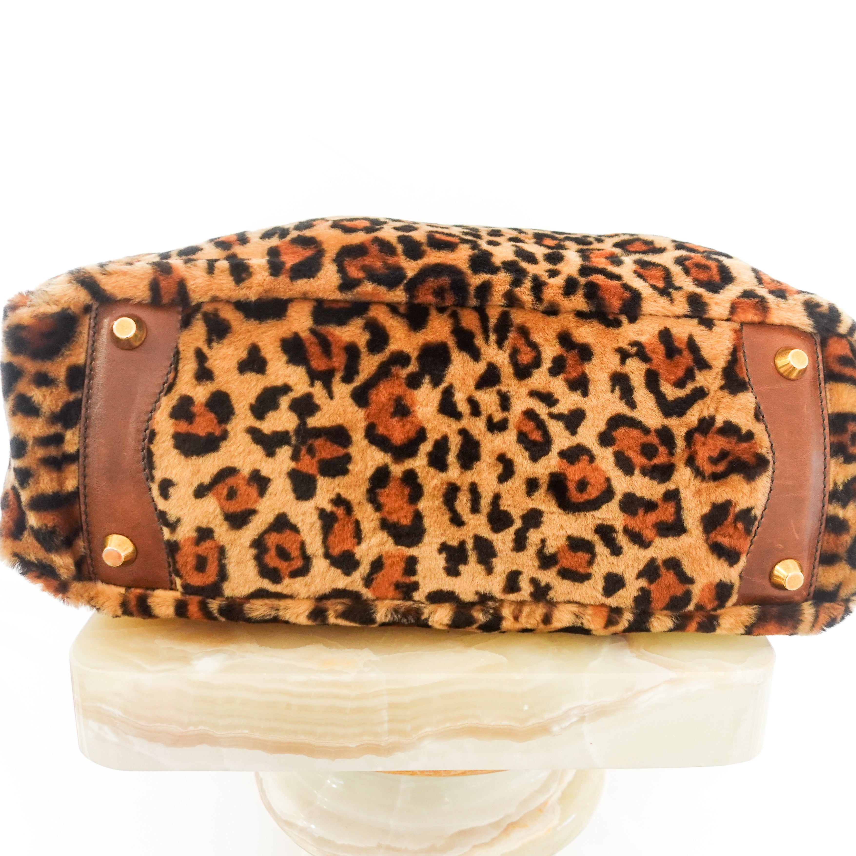 Leopard print fur tote bag RRP £1.3k