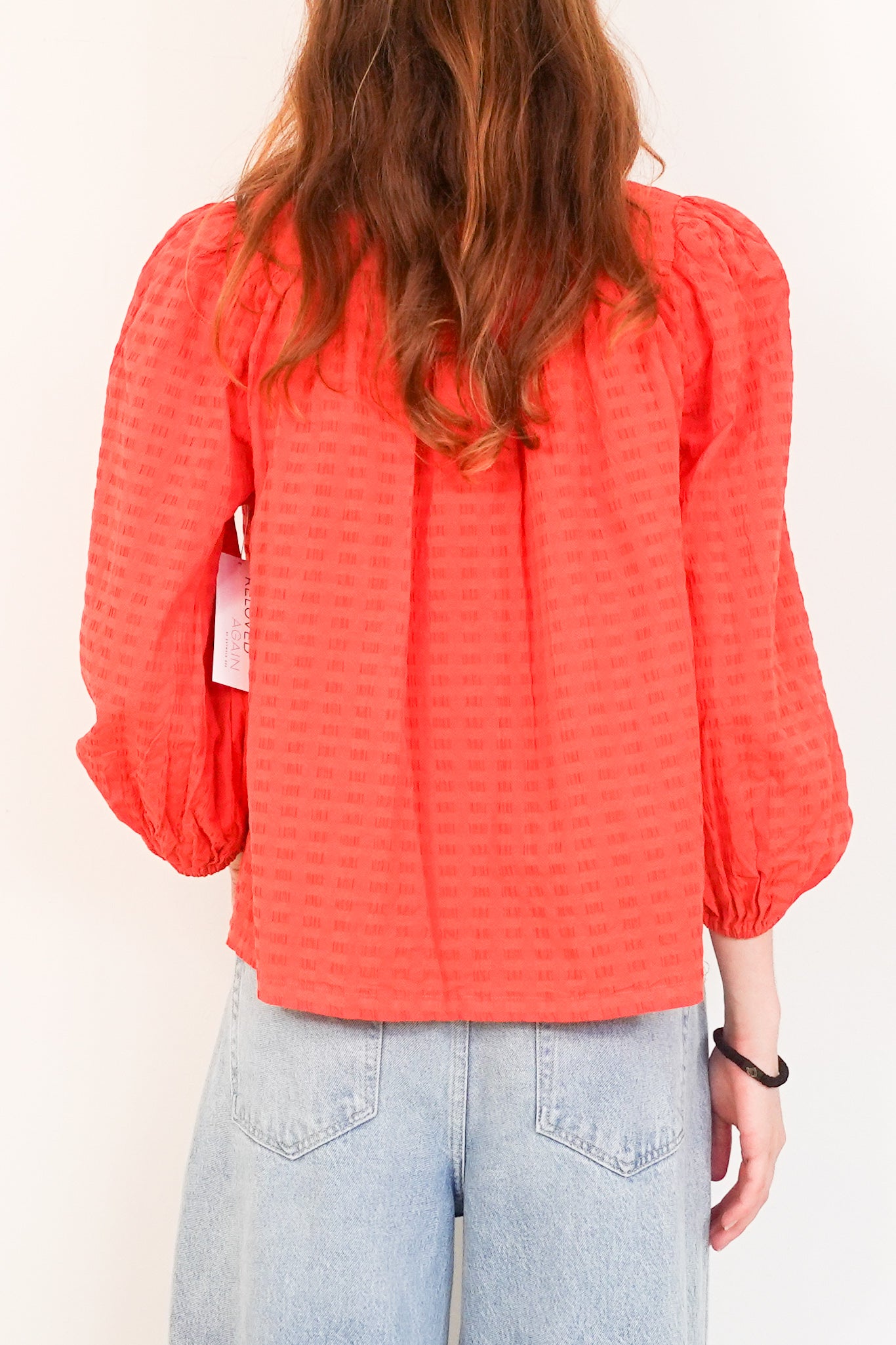 Square neck red top