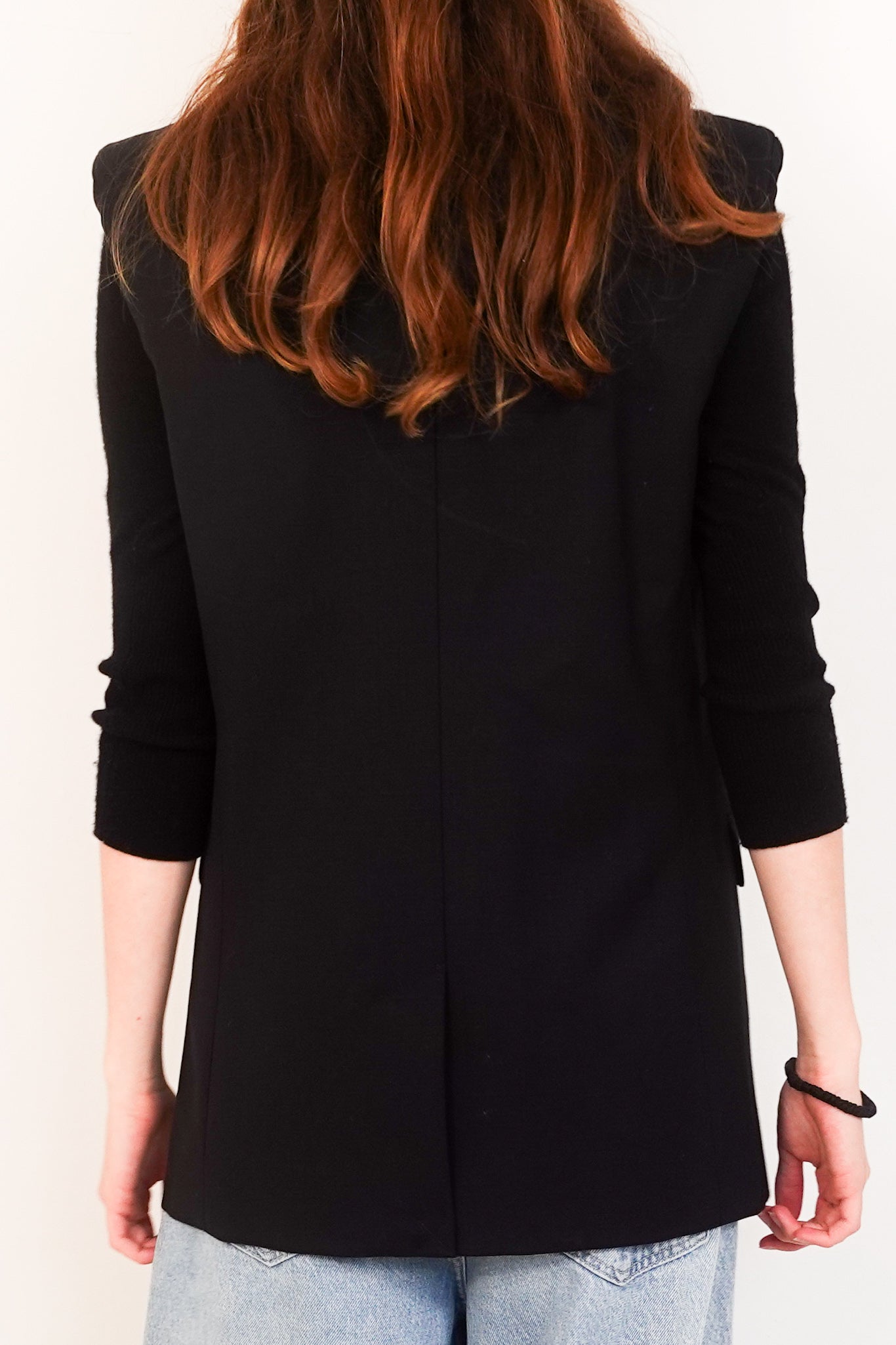 Black sleeveless blazer RRP £425