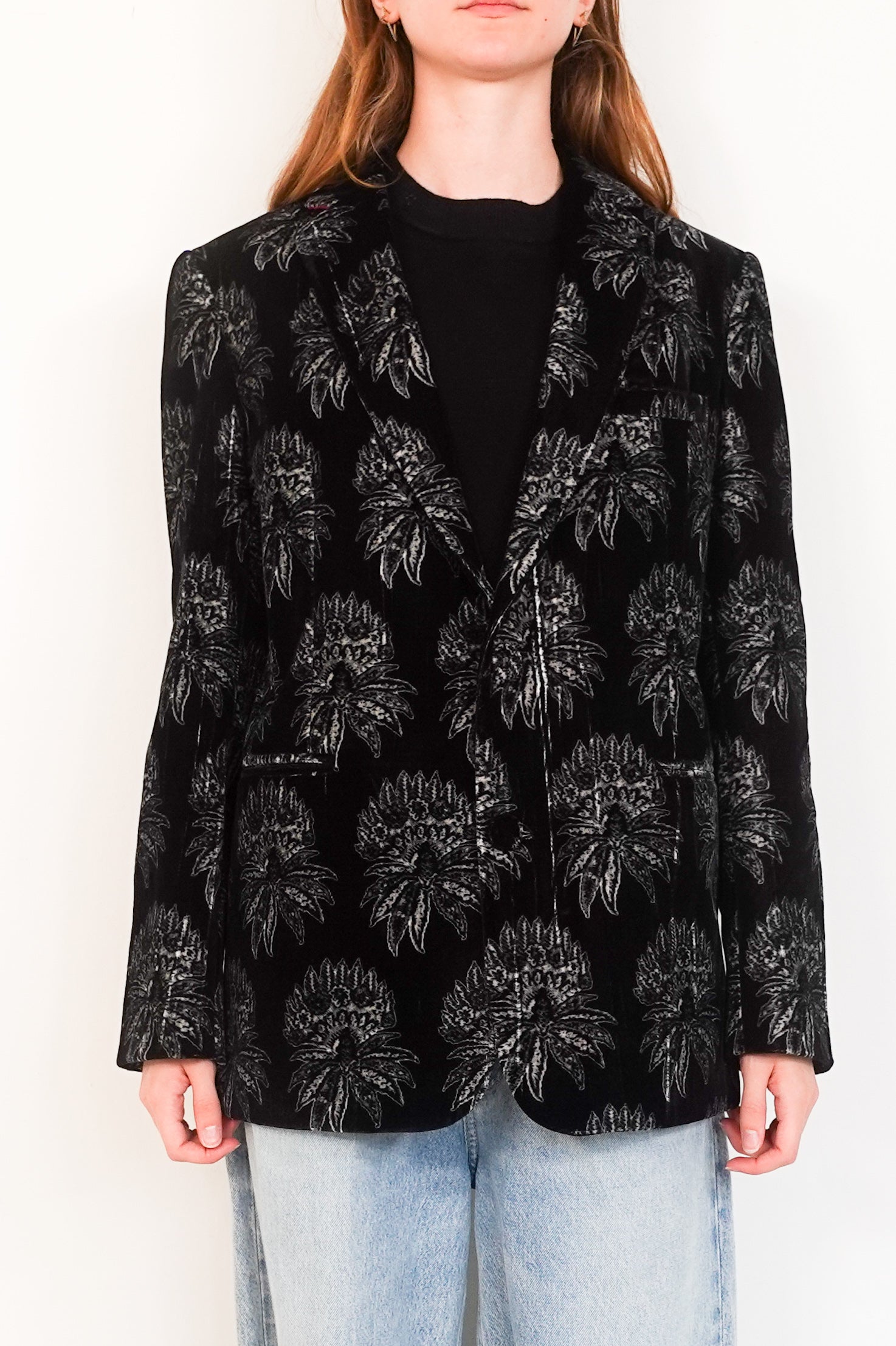 Black velvet blazer RRP £1.2K