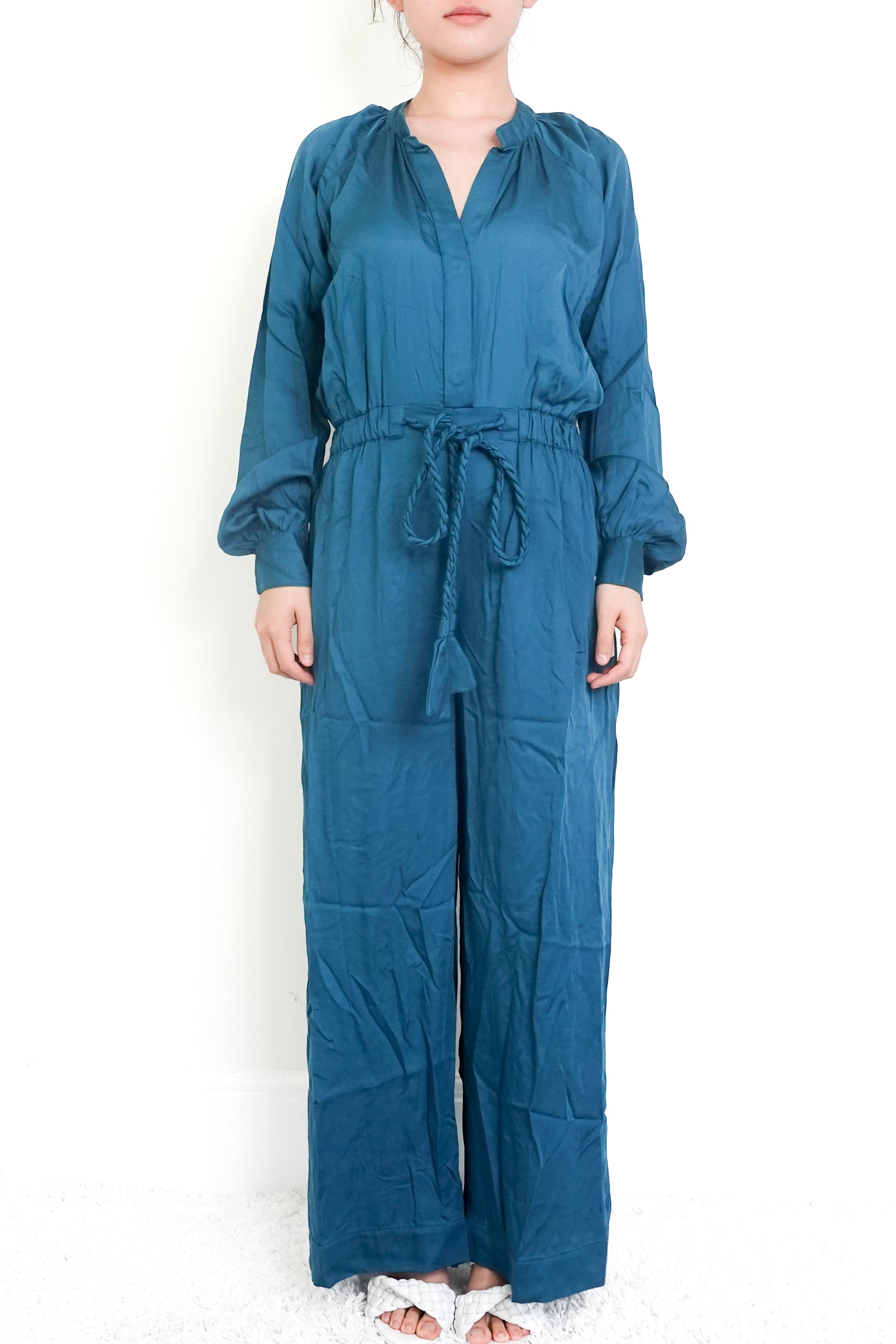 Teal jumpsuit long-sleeve RRP £700