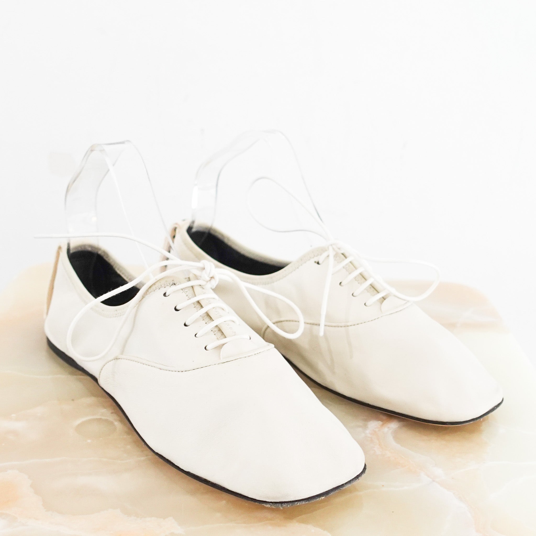 White leather flats RRP £600