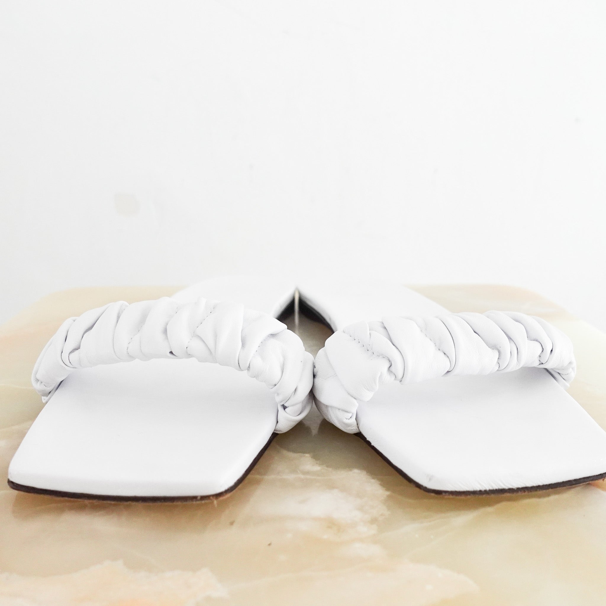 Tibi White Slider Sandals RRP £250 | Preloved and Authentic