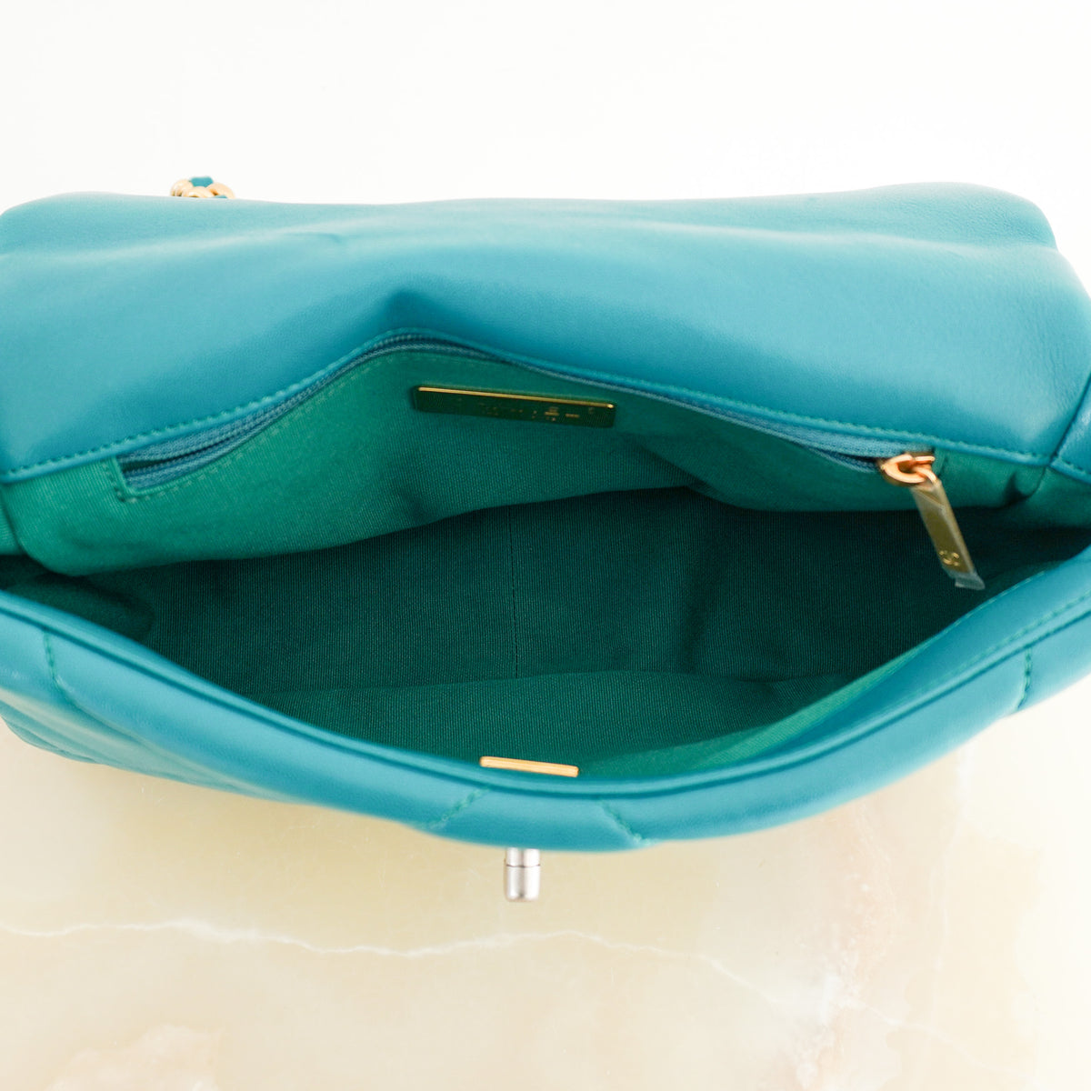 Chanel 19 Small Flap Bag in Green Lambskin Quilted Leather Mixed Hardware (RRP £5,780) | Authentic Preloved - Reloved Again