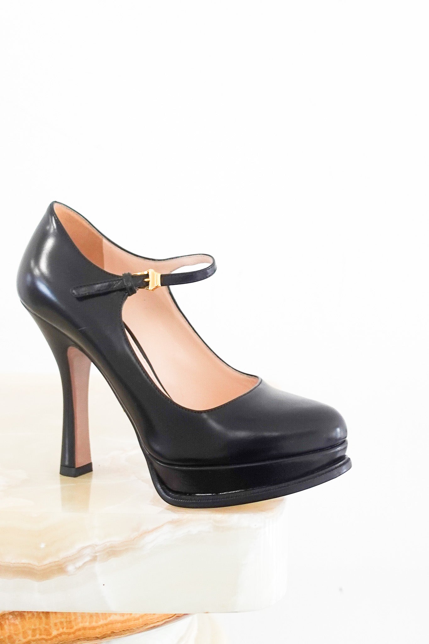 NEW Wedged leather heel RRP £325