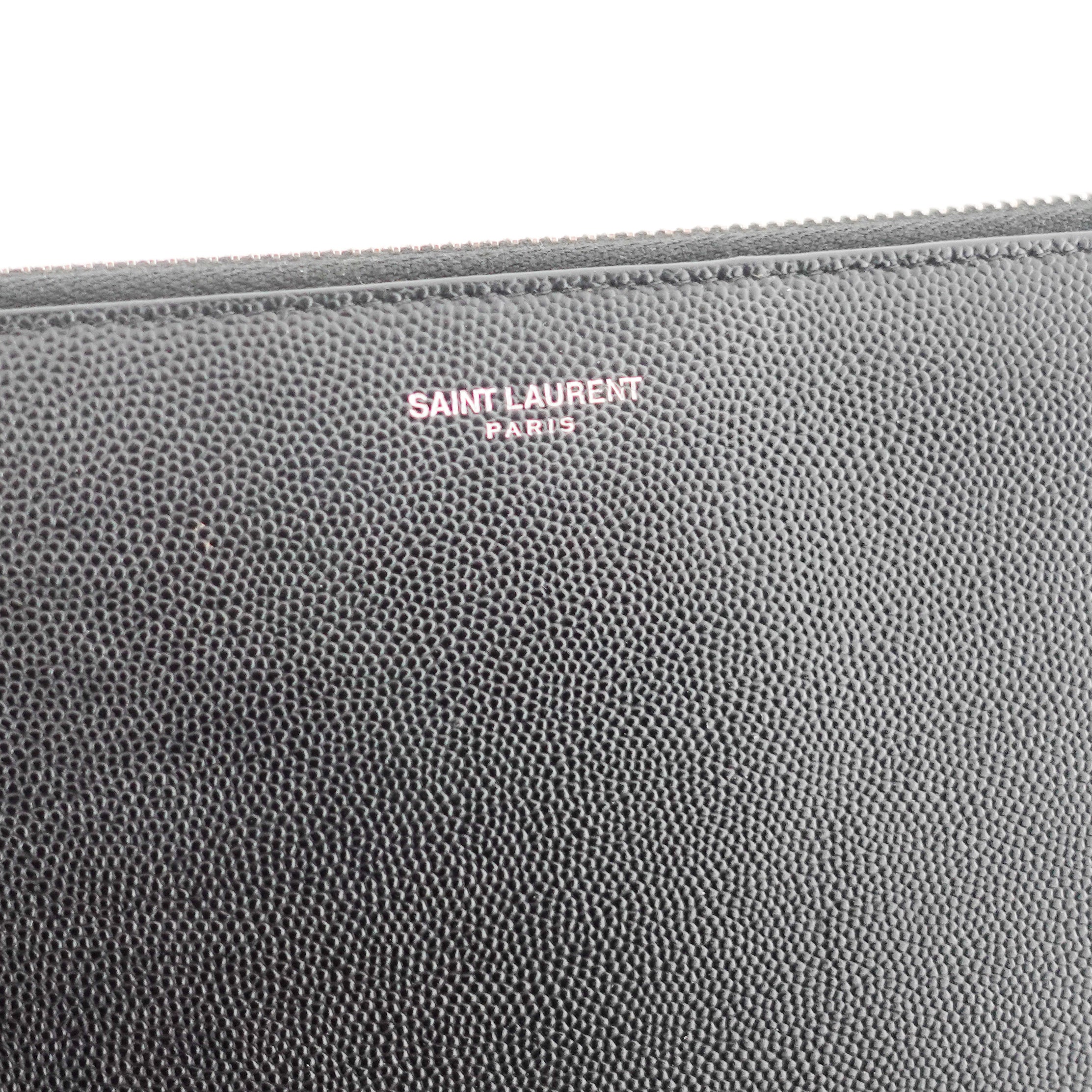 Black grain leather pouch RRP £800