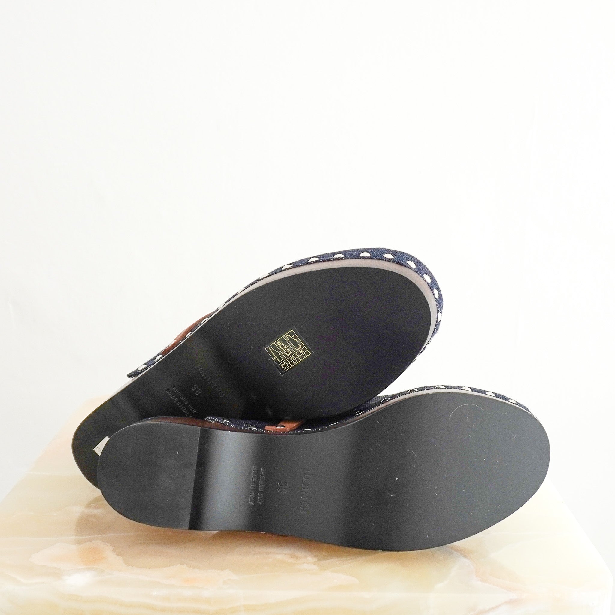 Hermès Carlotta Denim Mules (RRP £1200) | Authentic Preloved