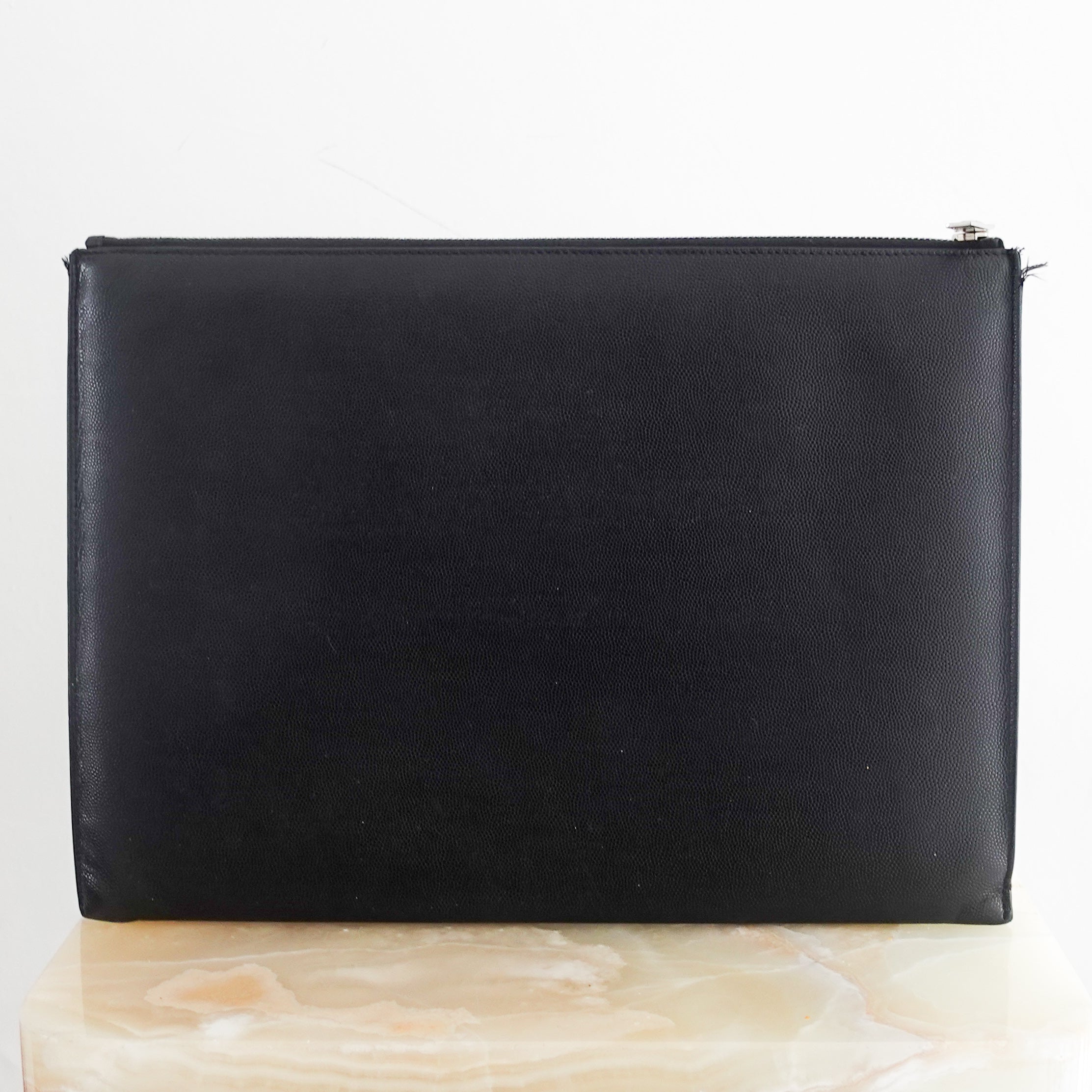 Black grain leather pouch RRP £800