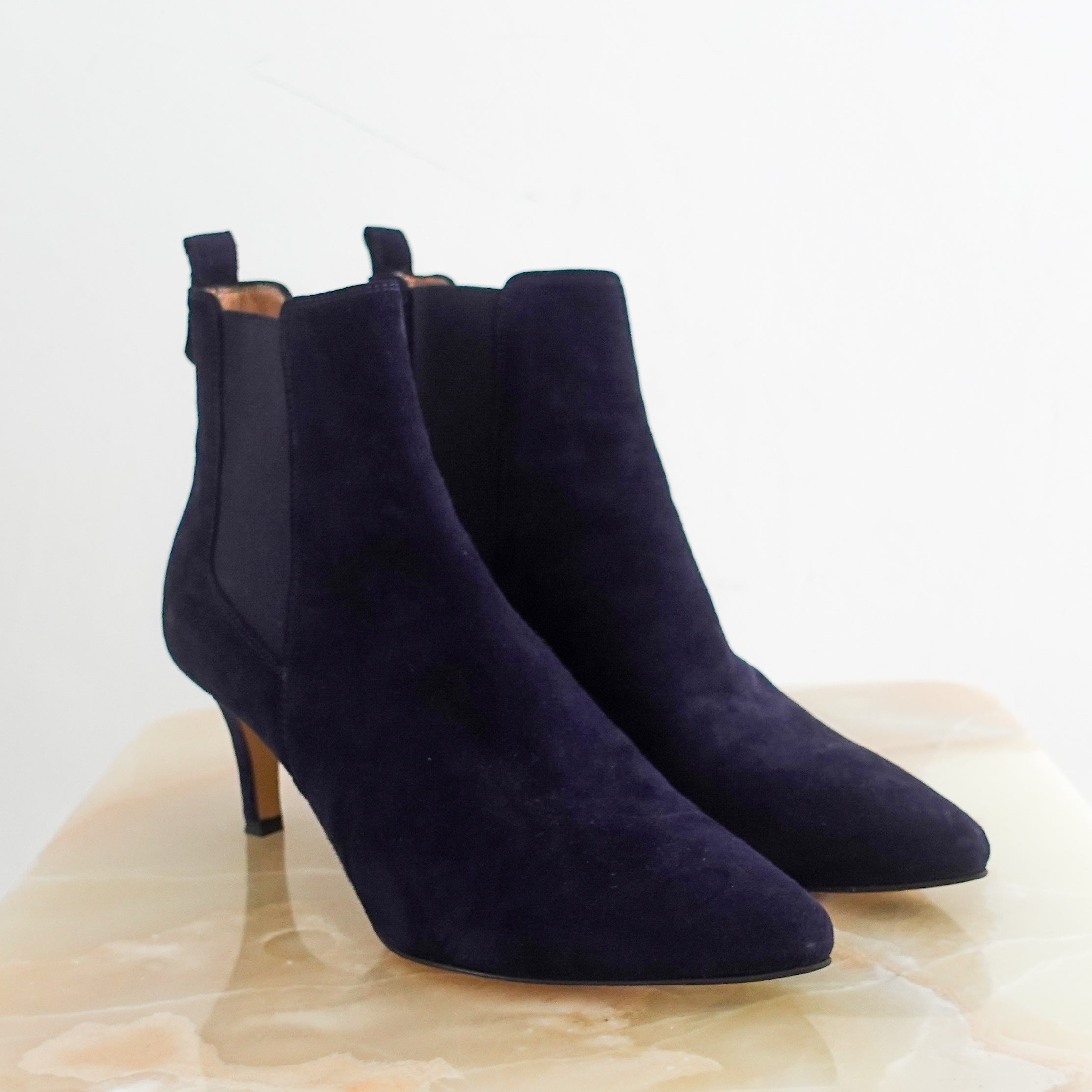 Navy suede ankle boots RRP £295