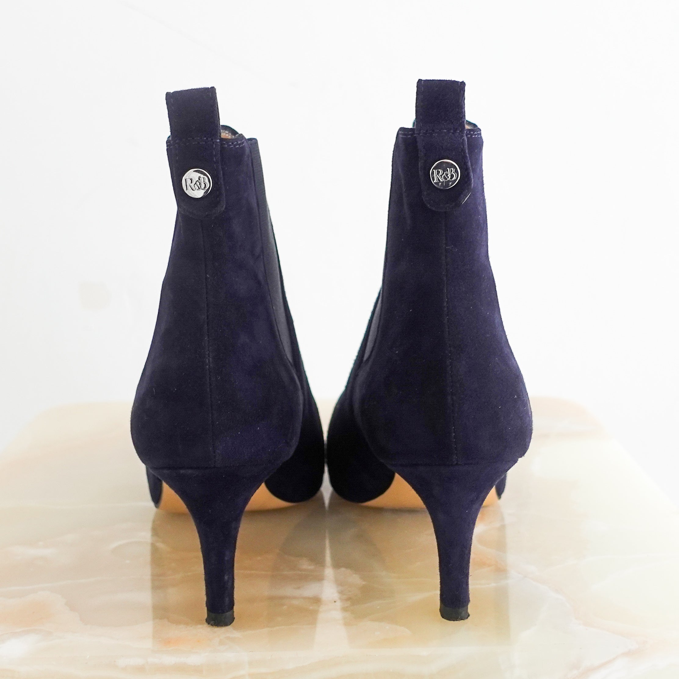 Navy suede ankle boots RRP £295