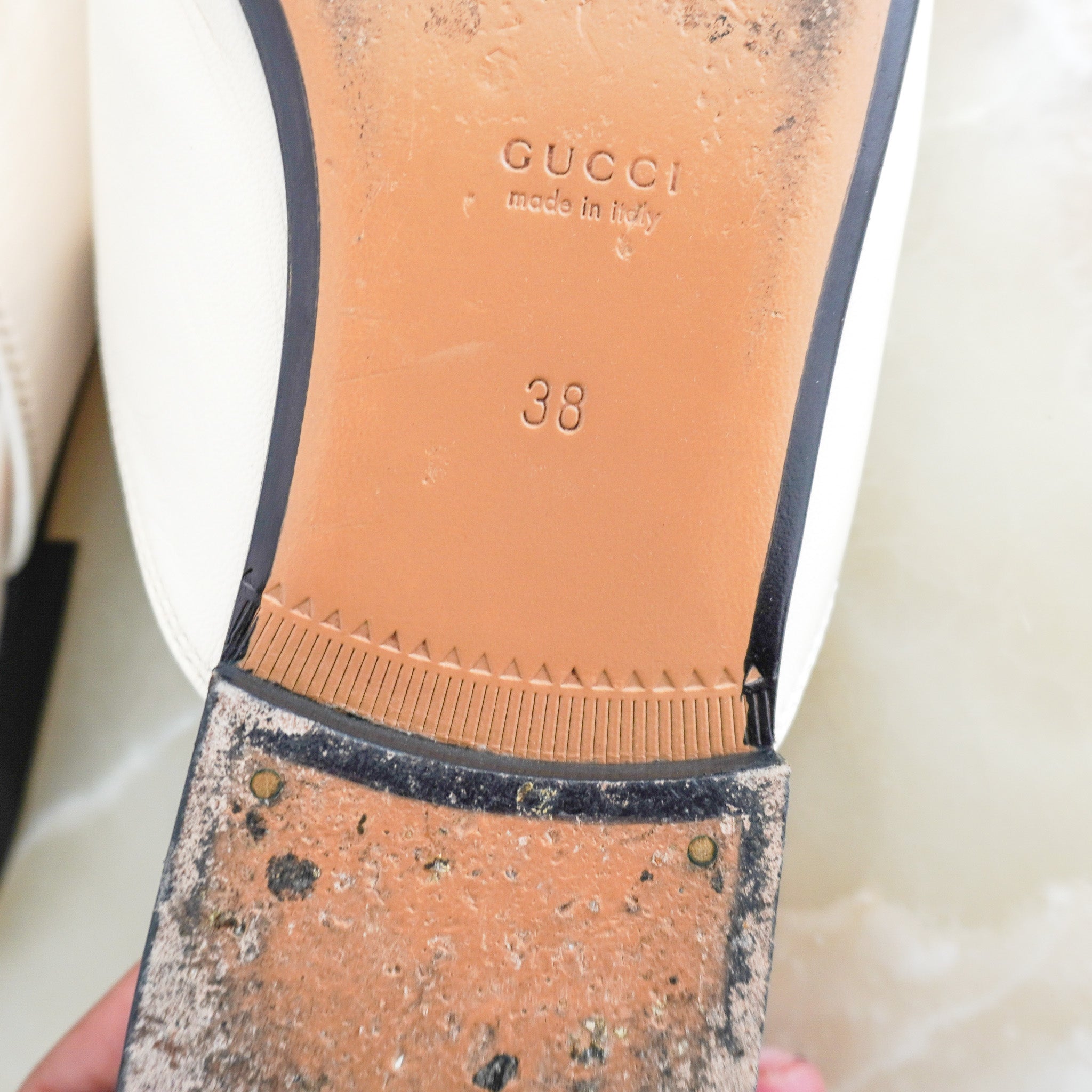 Gucci Princetown Cream Leather Flats RRP £850 | Authentic Preloved