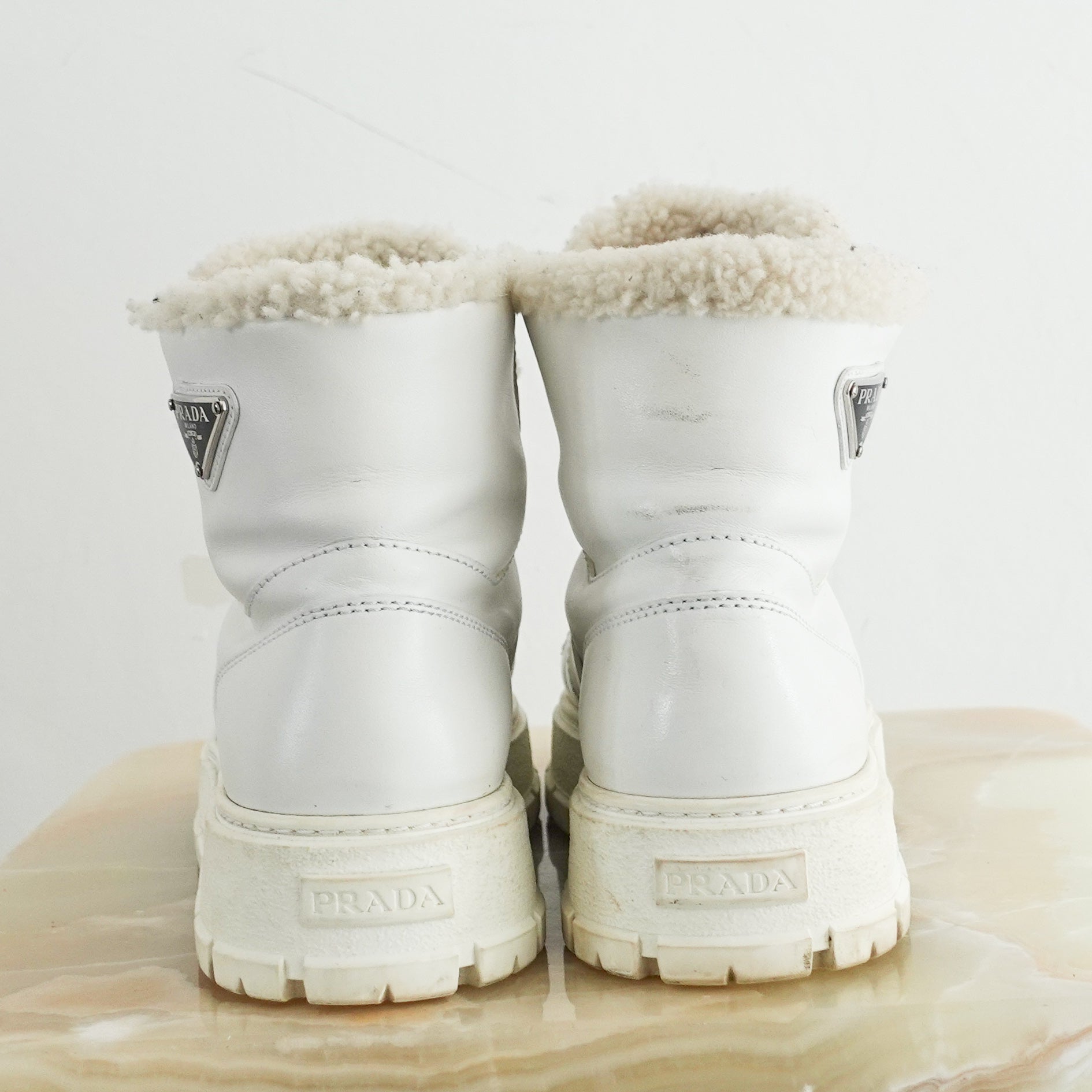 Shearling high top trainer boots RRP £700