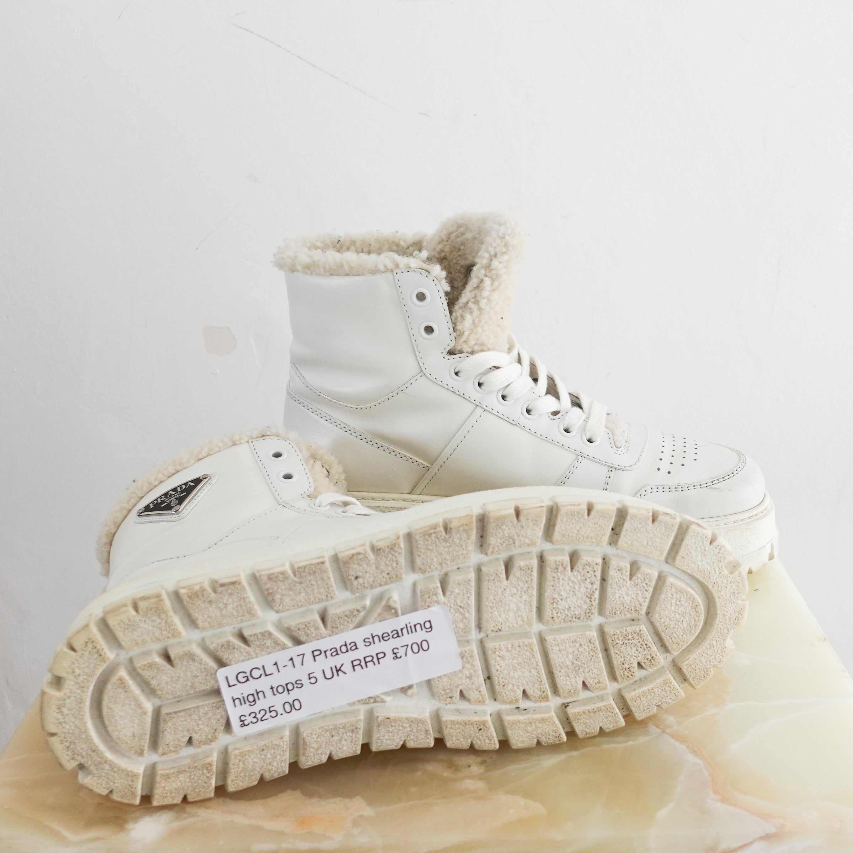 Shearling high top trainer boots RRP £700