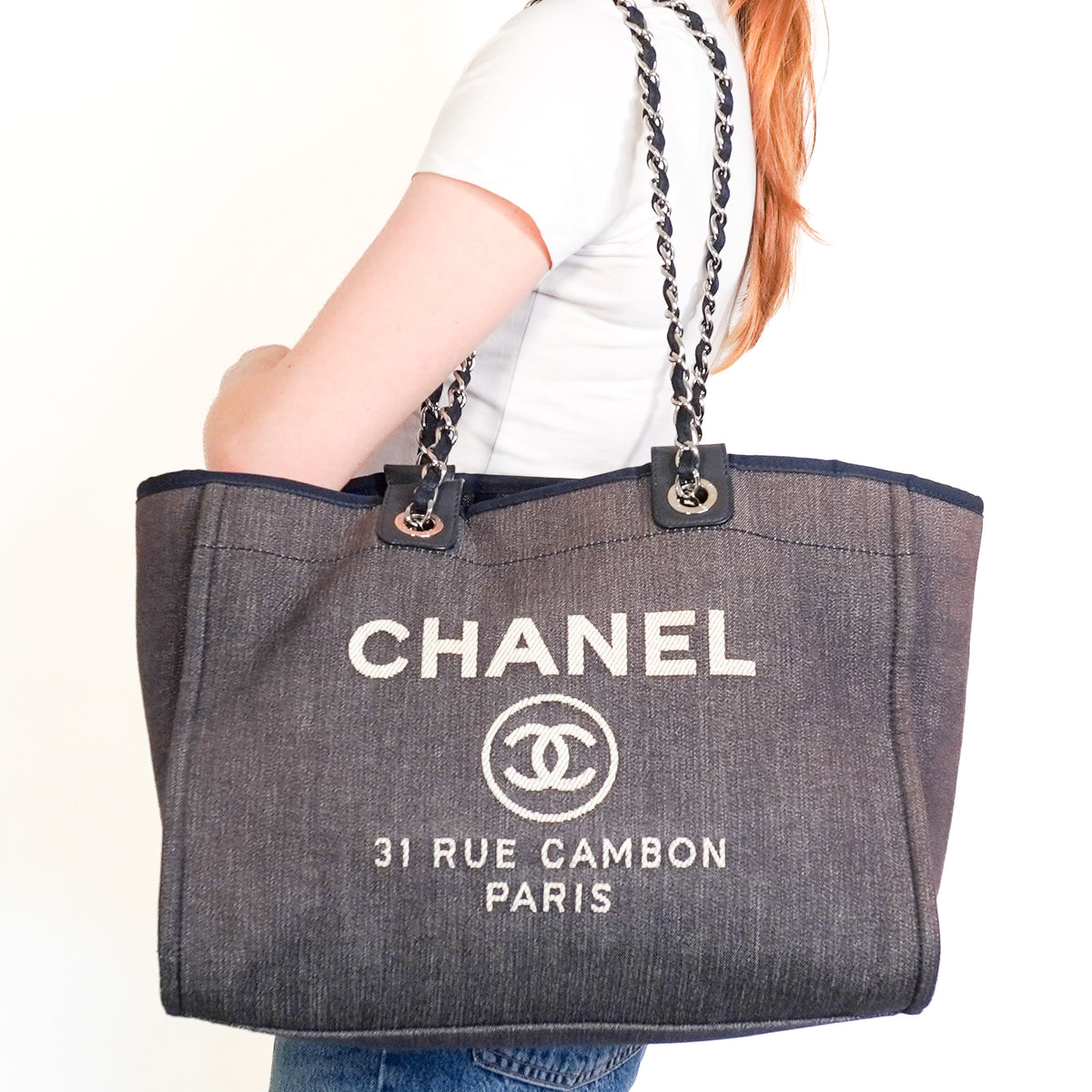Chanel Deuville Medium Denim Tote Bag (RRP £3800) | Authentic Preloved