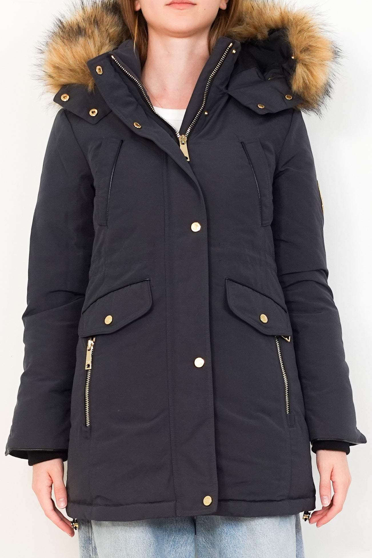 Navy long line parka RRP £249