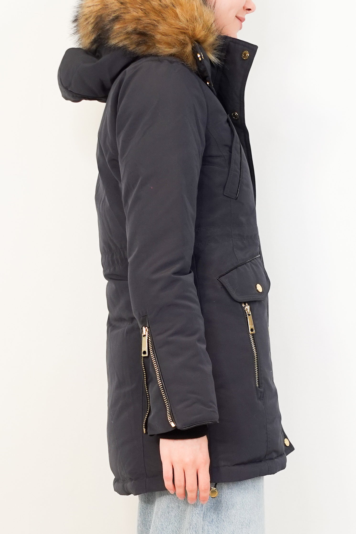 Navy long line parka RRP £249