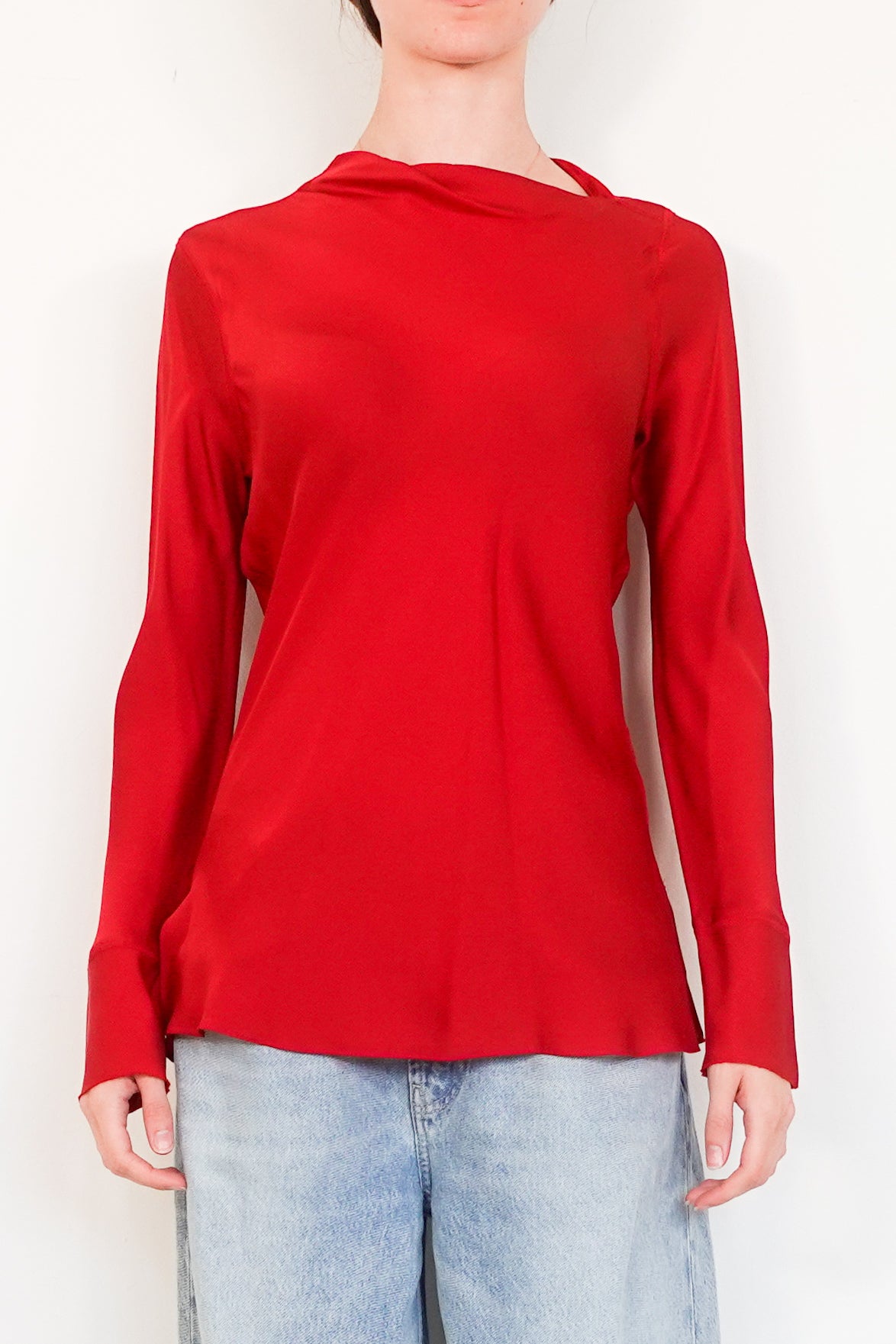 Red long sleeve top RRP £200